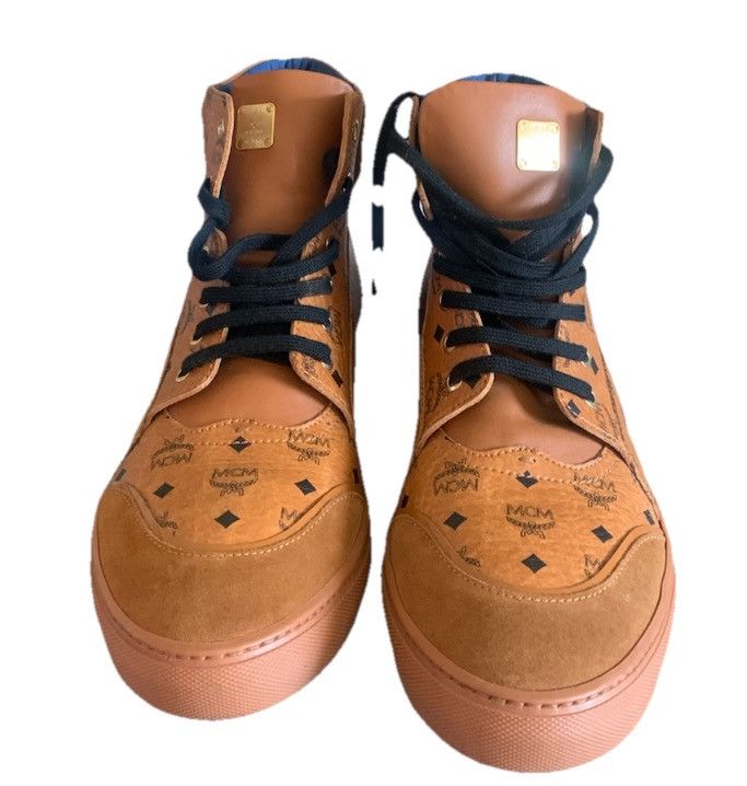 MCM MCM High-Top Visetos Cognac Men Size 45/12 Brown Leather Size US 12 / EU 45 - 2 Thumbnail