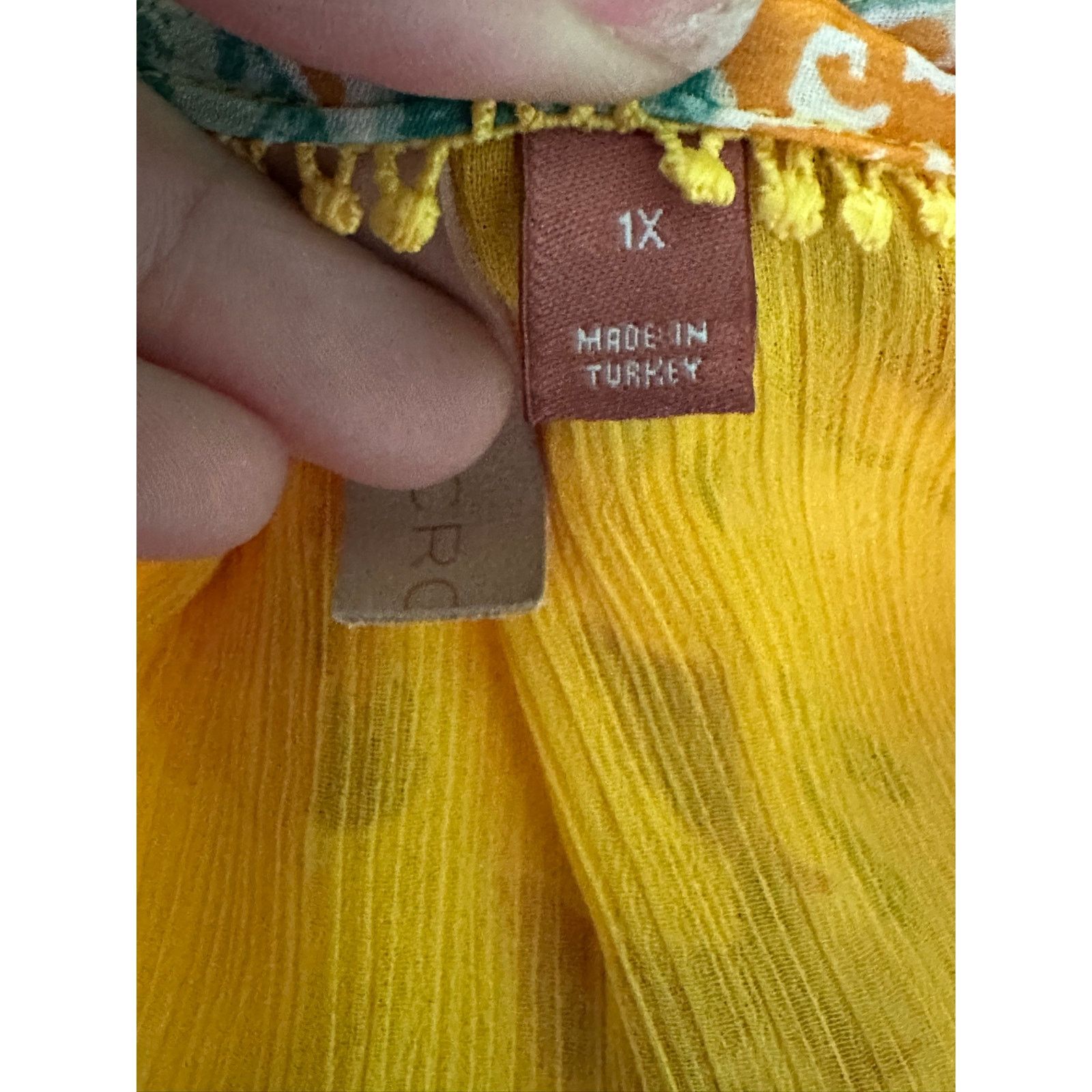 Anthropologie Pilcro yellow floral long sleeves blouse size 1X Size XL / US 12-14 / IT 48-50 - 4 Thumbnail