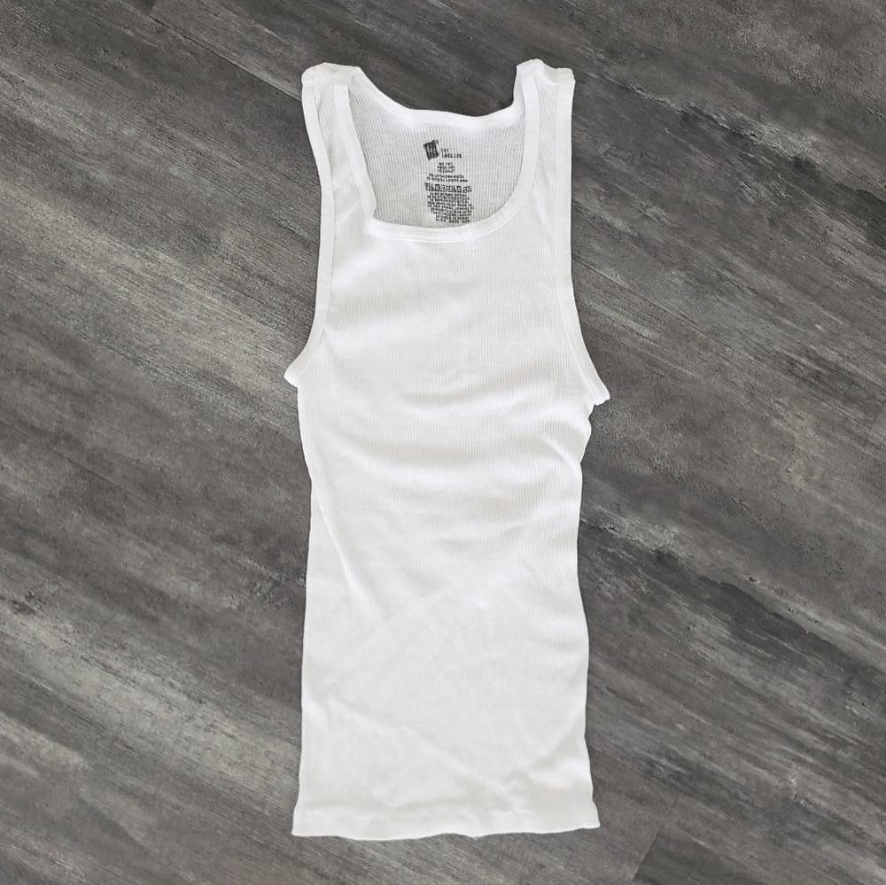 Hanes White Ribbed HANES Classic Tank Size US XXS / EU 40 - 1 Thumbnail