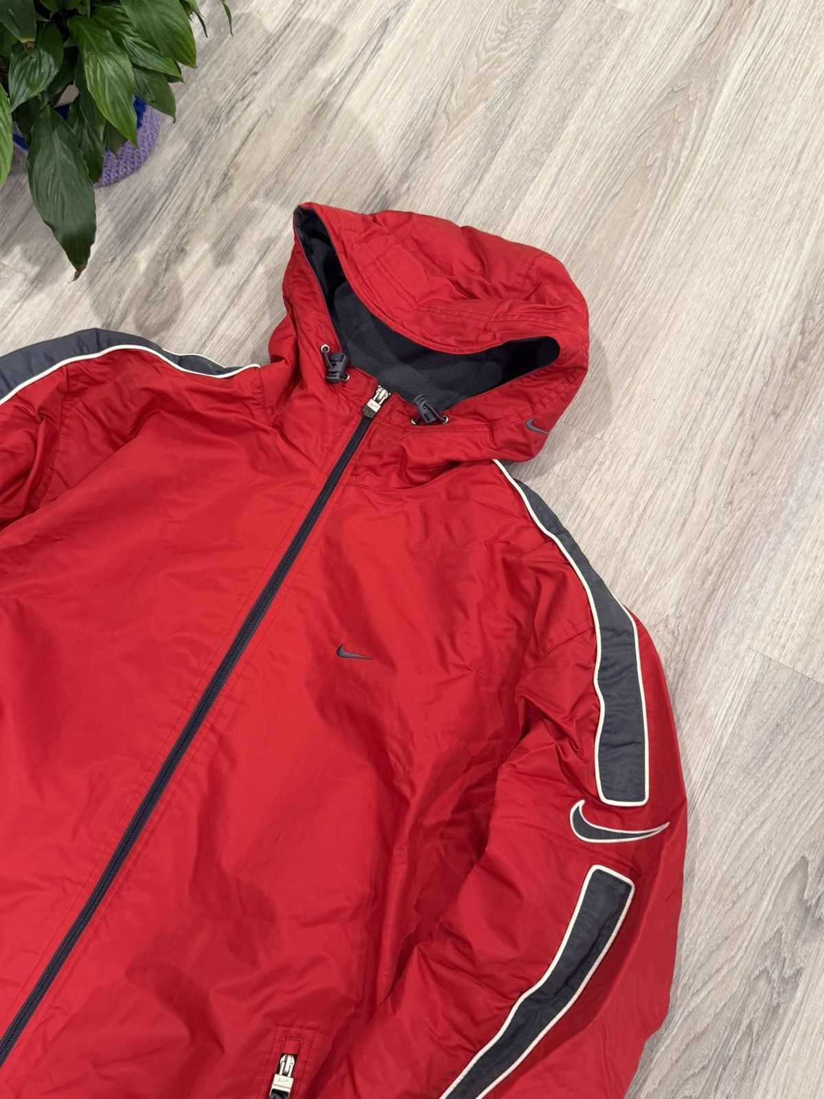 Nike × Vintage 2000s Nike Big Swoosh Stripe Heavy Jacket Size US L / EU 52-54 / 3 - 2 Thumbnail