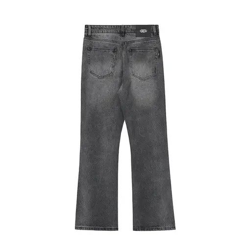 VIBE Men's washed patchwork workwear flared wide-leg jeans Size US 32 / EU 48 - 2 Thumbnail