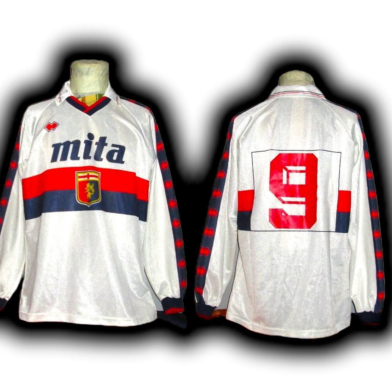 Errea Genoa Genova Italy 1989 1990 1991 Away Shirt Jersey Size US XL / EU 56 / 4 - 1 Thumbnail