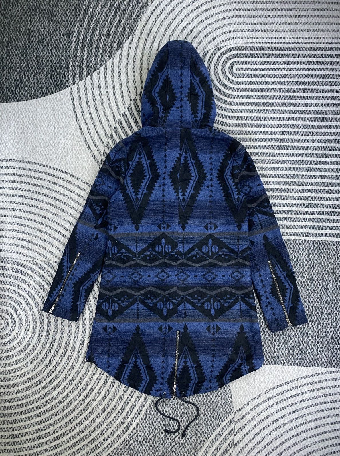 Japanese Brand Vtg BB Dakota Aztex Wool Blend Faux Fur Trim Hooded Jacket Size US S / EU 44-46 / 1 - 2 Thumbnail