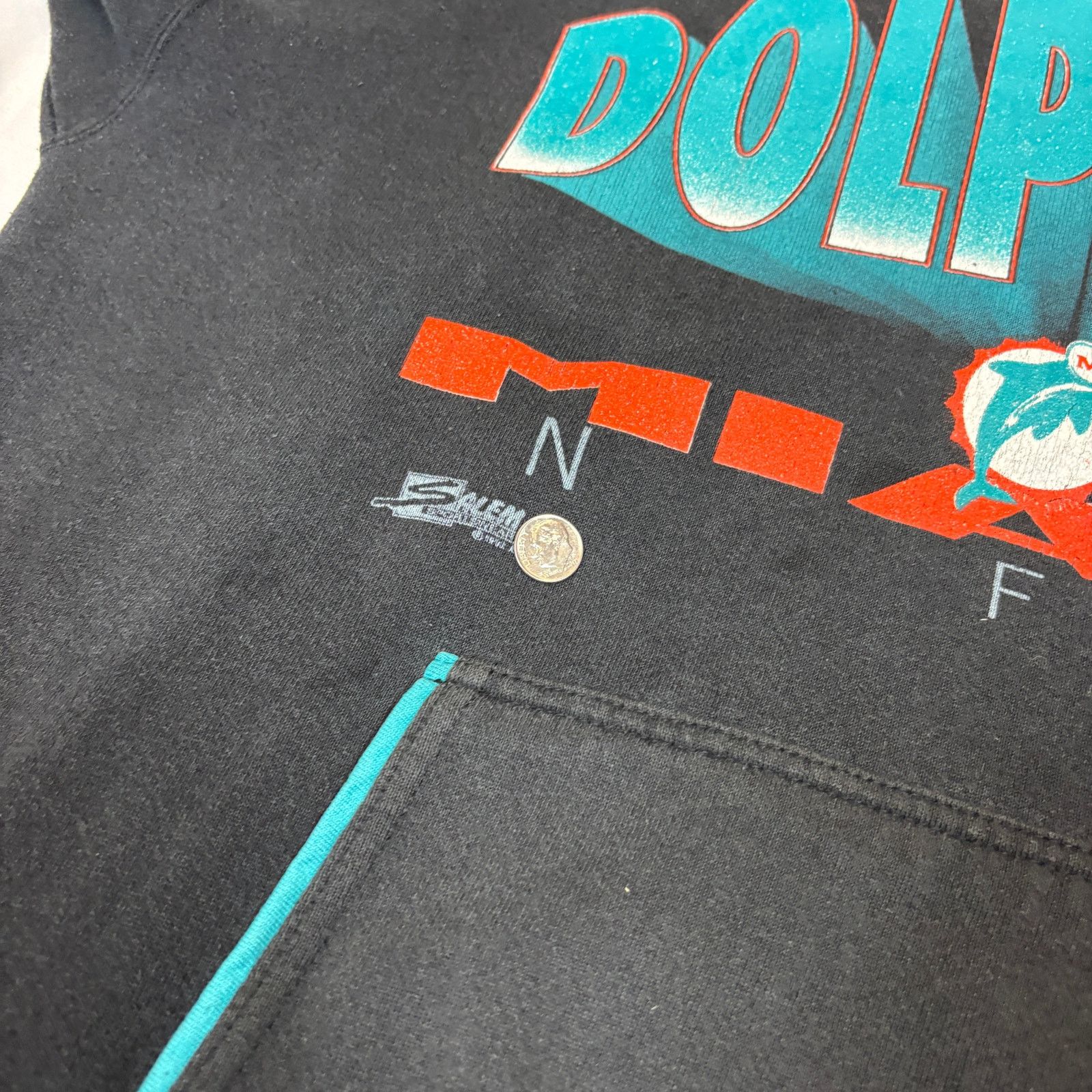 NFL × Salem Sportswear × Vintage Vintage 90s Miami Dolphins Hoodie Men's XL Salem Sportswear Size US XL / EU 56 / 4 - 12 Thumbnail