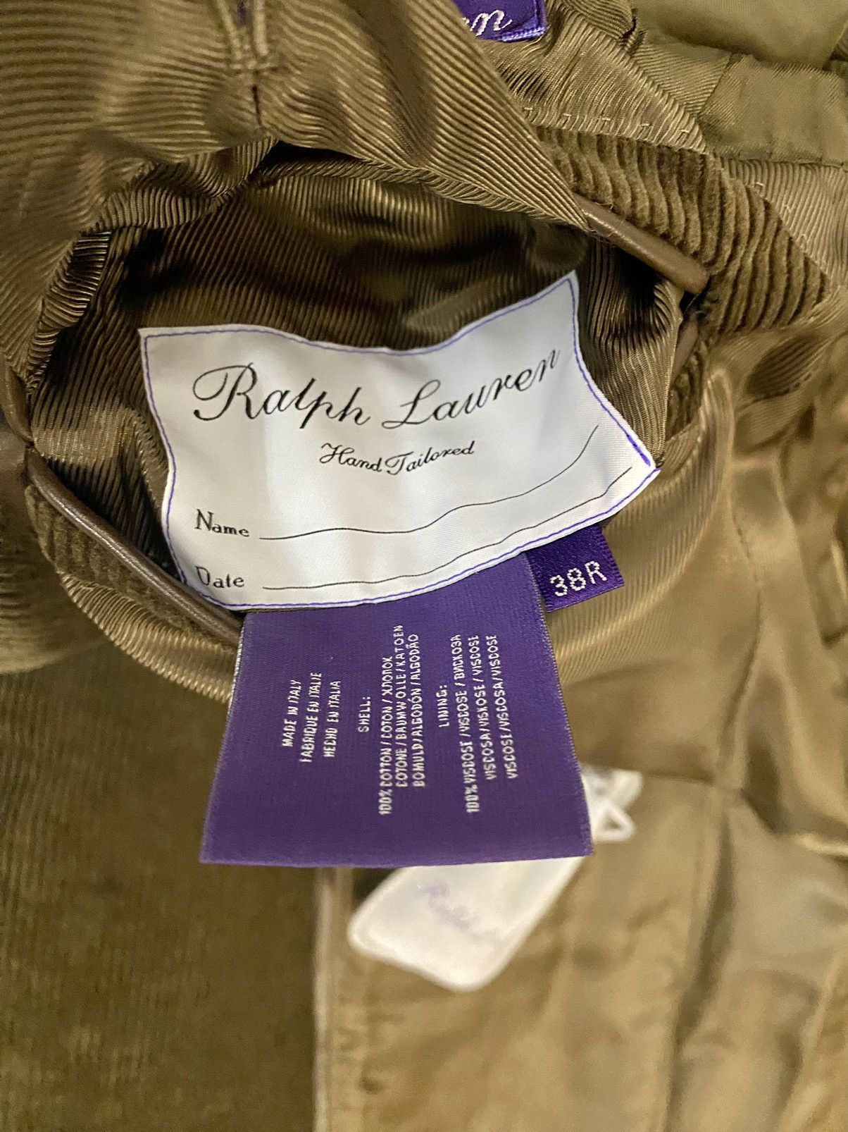 Ralph Lauren Purple Label RLPL 🇮🇹 English Corduroy Suede Patch Collectors Jacket 38R NW Size 38R - 15 Thumbnail