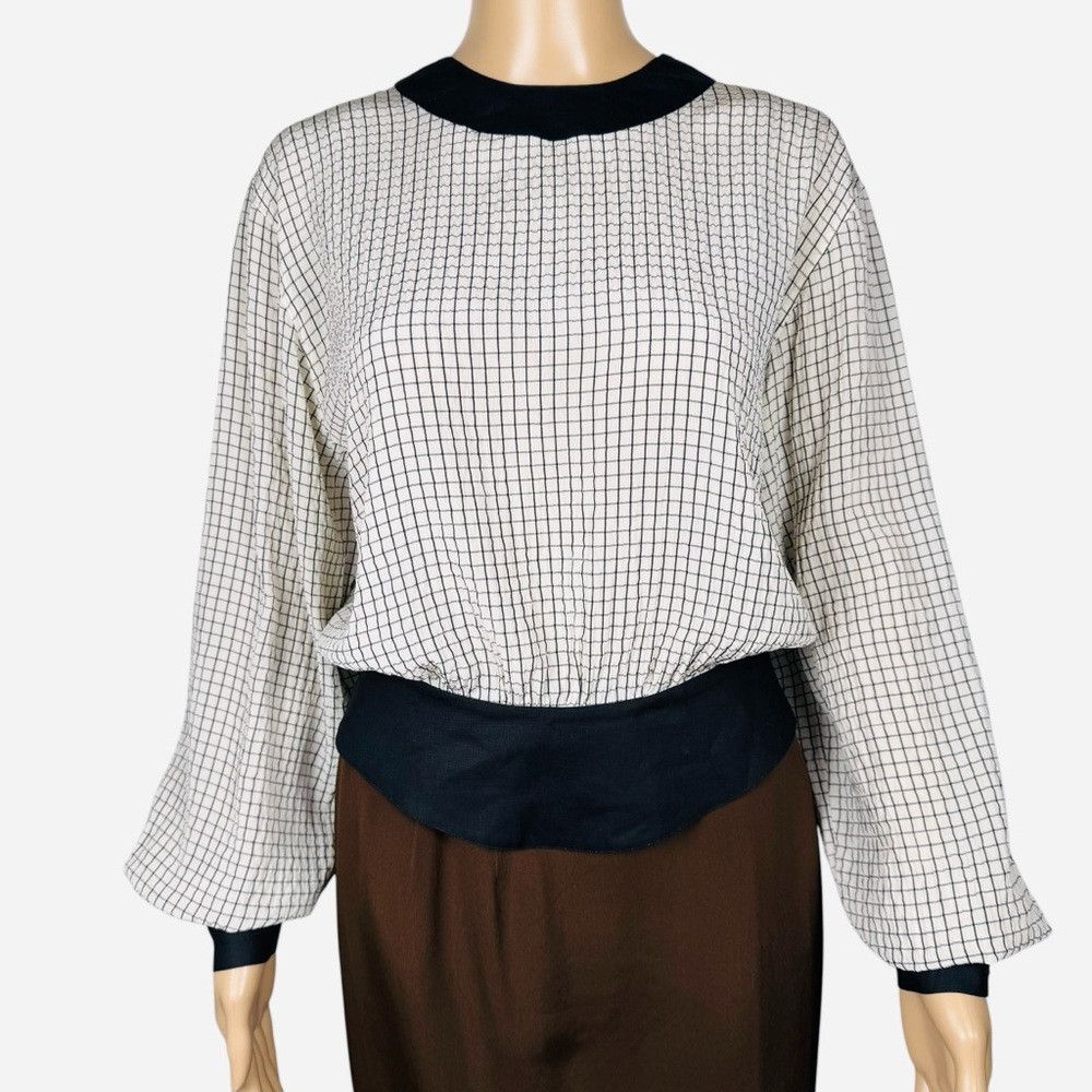 Salvatore Ferragamo Vintage Salvatore Ferragamo Silk Linen Blouse Made In Italy Size M / US 6-8 / IT 42-44 - 1 Thumbnail