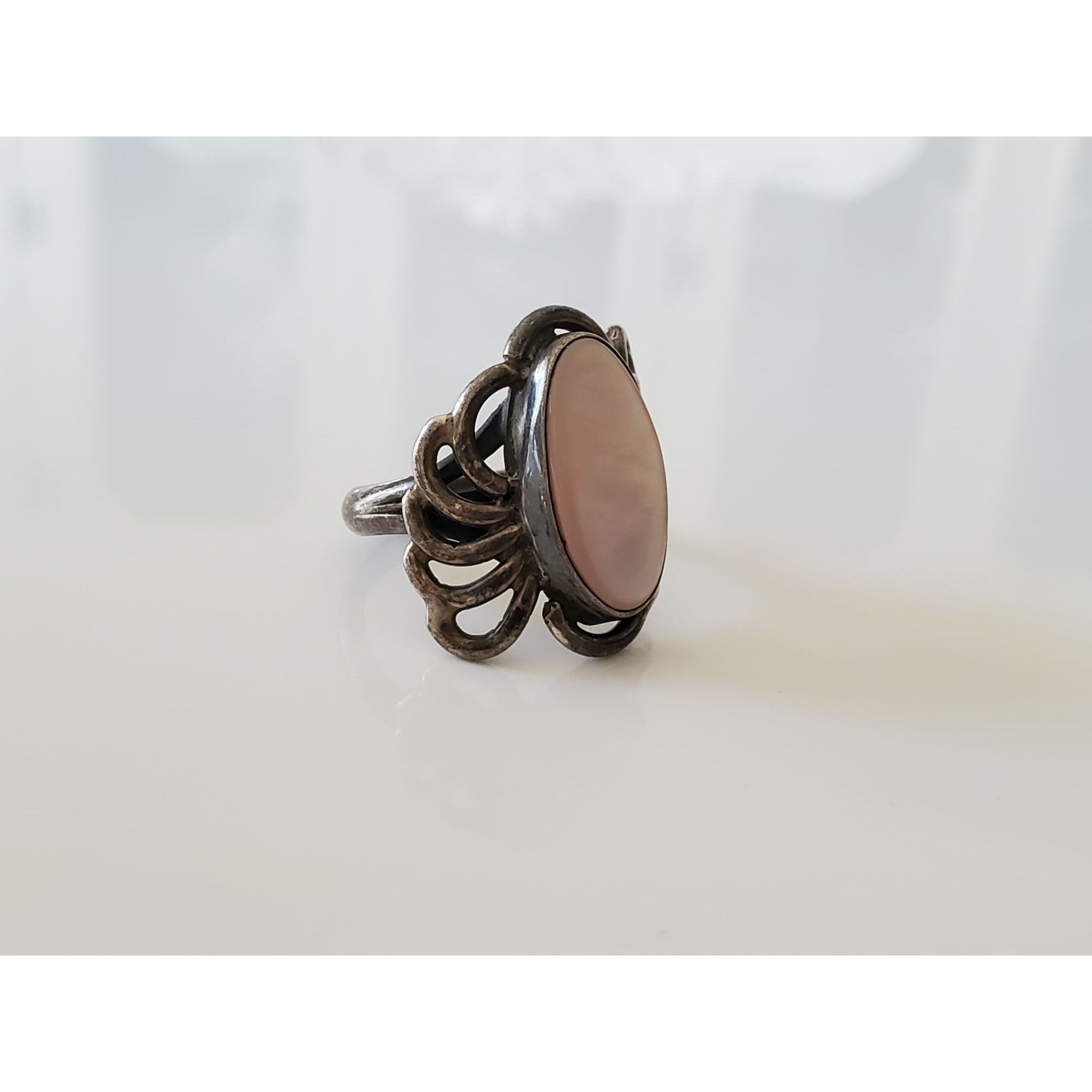 Unknown London Vintage Southwestern Mother of Pearl Sterling Silver Bypass Size ONE SIZE - 2 Thumbnail