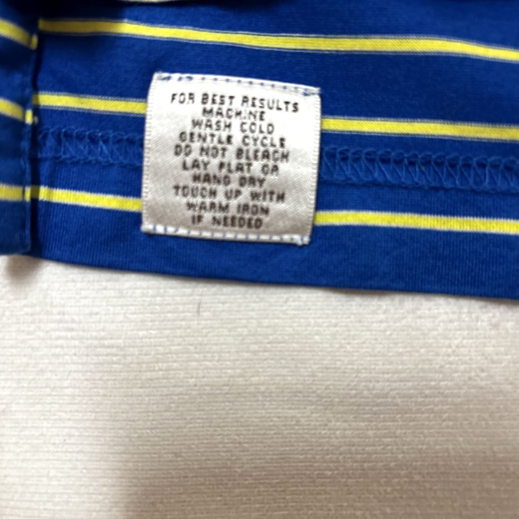 Peter Millar Peter Millar Golf Polo Shirt Men L Yellow Blue Striped Short Sleeve - Vintage Size US L / EU 52-54 / 3 - 3 Thumbnail