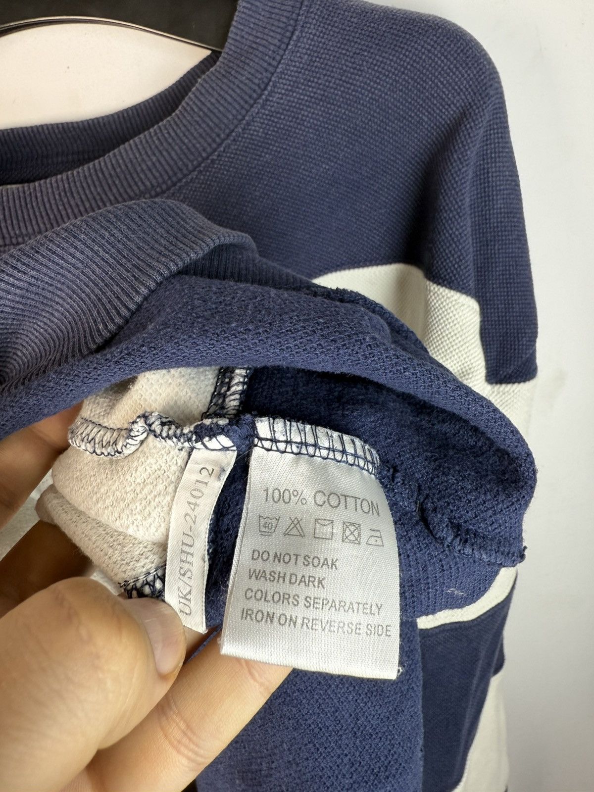 Yves Saint Laurent Pique YSL Crewneck Navy/White Striped YSL Sweatshirt Size US XL / EU 56 / 4 - 5 Thumbnail