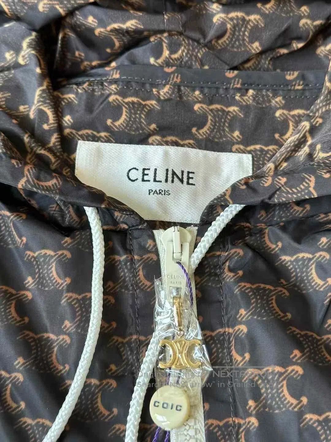 Celine CELINE Brown All-Over Print Half-Zip Shell Jacket| Size XS / US 0-2 / IT 36-38 - 4 Thumbnail