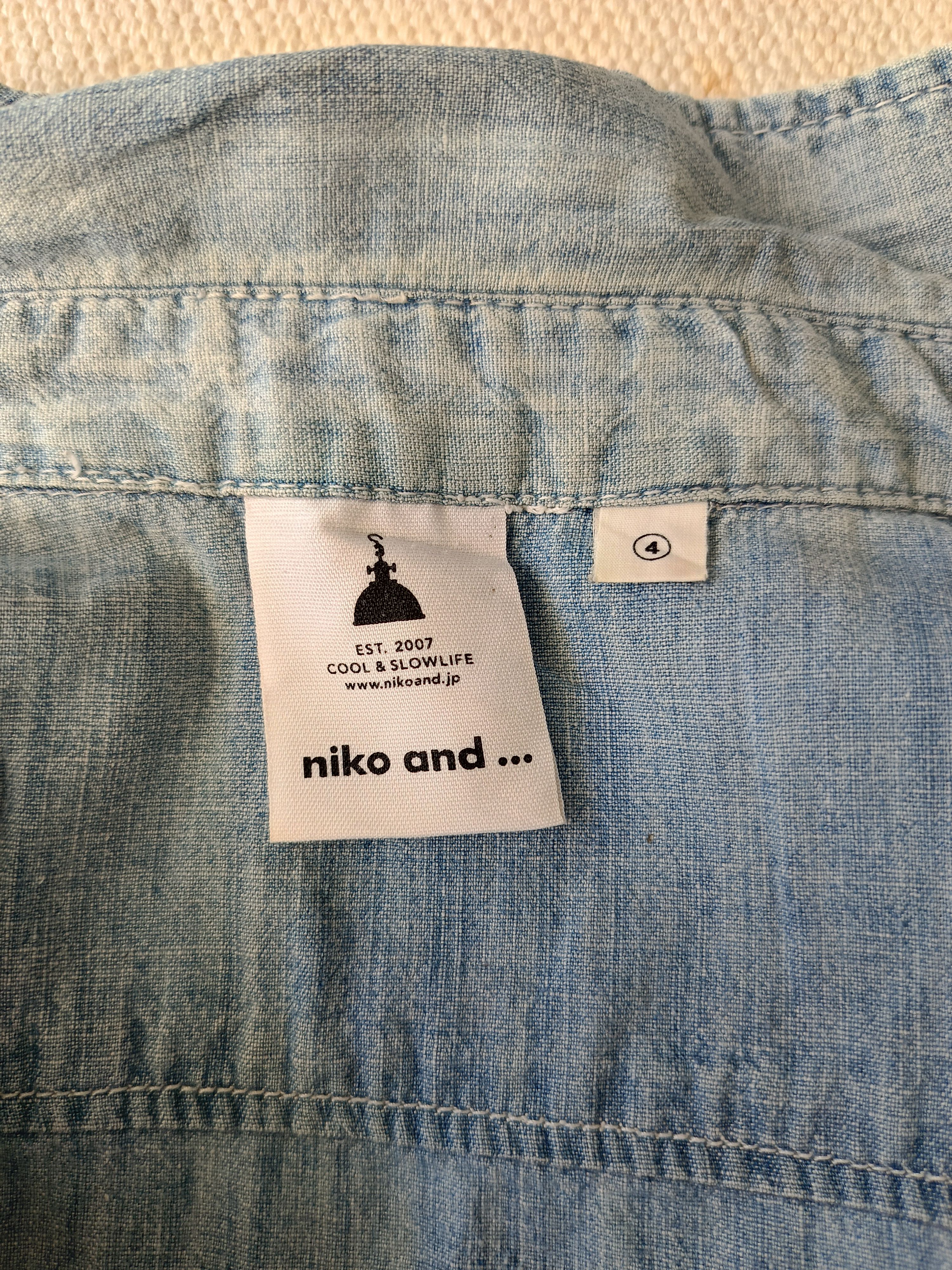 Japanese Brand Niko and ... 4 unisex blue denim chambray western work shirt Size M / US 6-8 / IT 42-44 - 3 Thumbnail