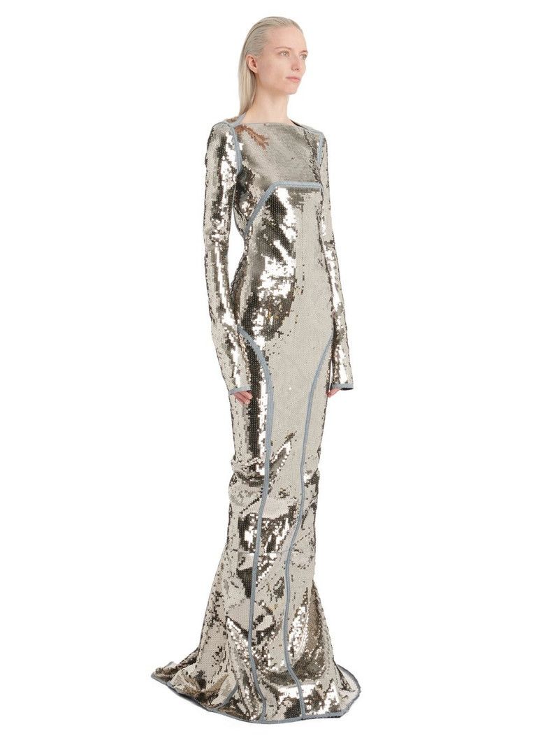 Rick Owens o1y0126 Denim Maxi Dress in Taupe Size XS / US 0-2 / IT 36-38 - 2 Thumbnail