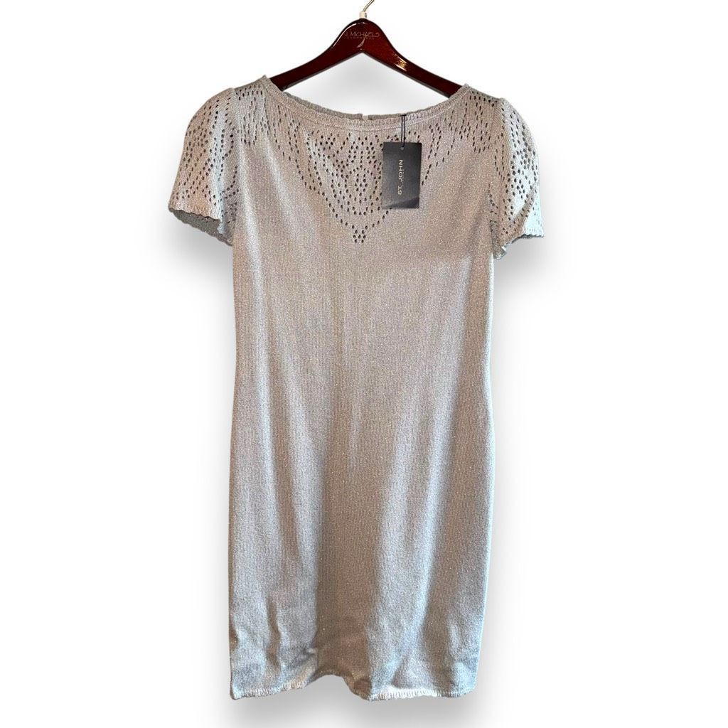 St. John St. John Evening Silver Shimmer Knit Made in USA Formal Dress Sz 14 Size XL / US 12-14 / IT 48-50 - 1 Thumbnail
