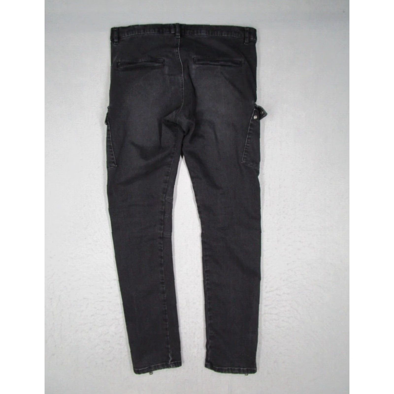 The Kooples The Kooples Men's Jeans 31 Black Slim Fit Denim Zip Ankle Skull Accents Cargo Pockets Rustic Style Size US 31 - 7 Thumbnail