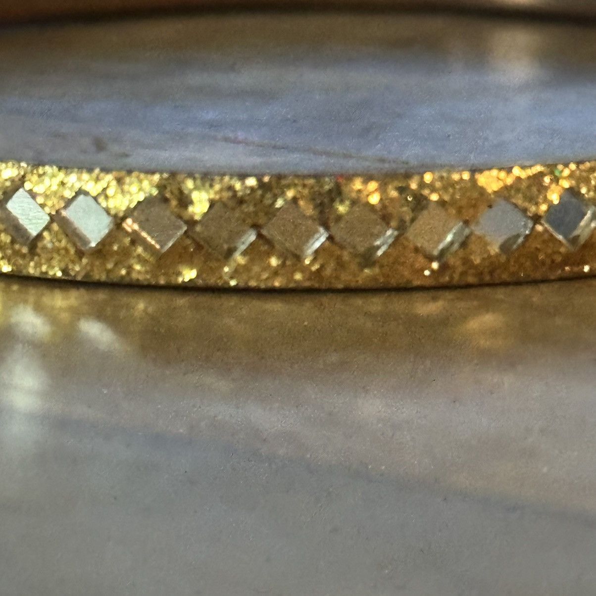 Other Gold tone mirror inlay bangle bracelet Size ONE SIZE - 3 Thumbnail
