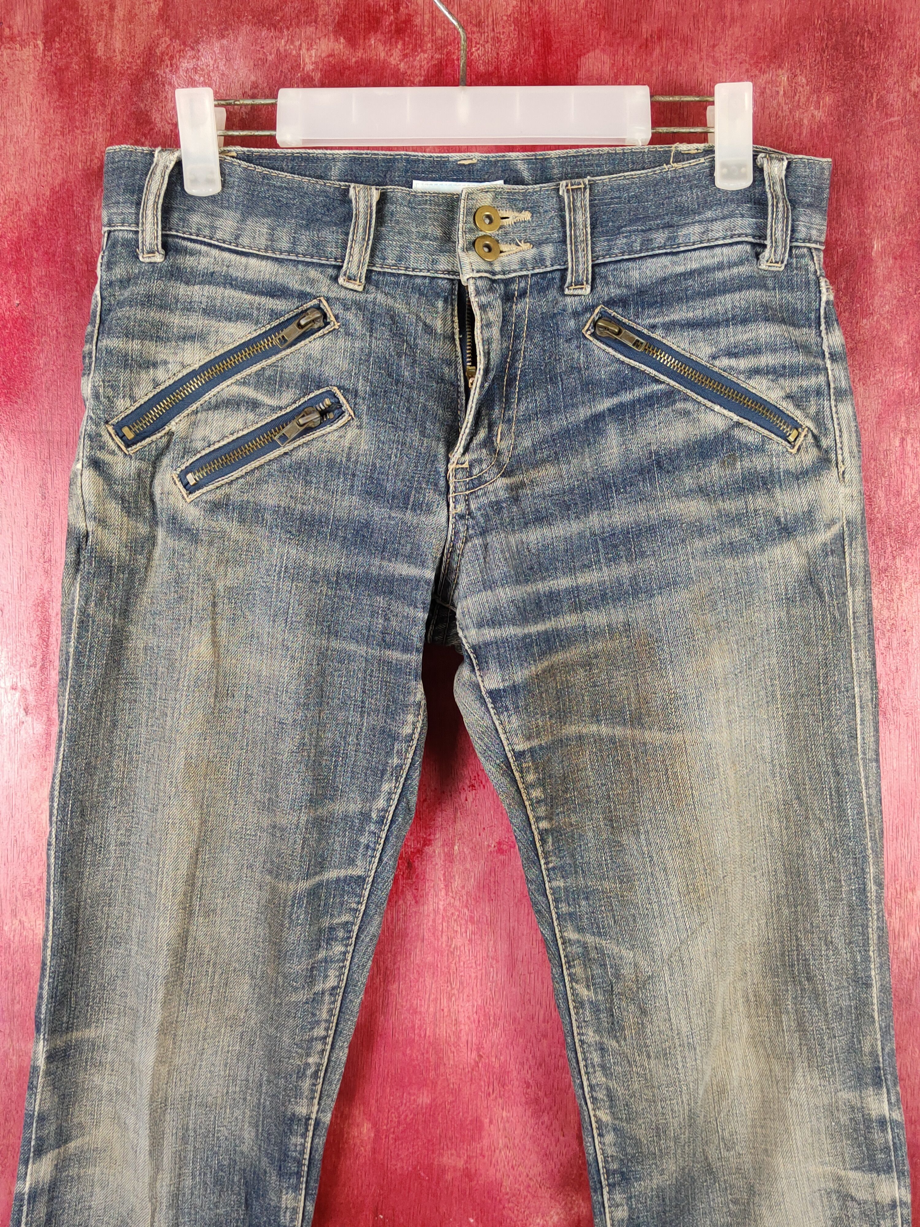 Japanese Brand Open Arms Dark Blue Faded Distressed Ripped Jeans #S2219 Size 30" / US 8 / IT 44 - 2 Thumbnail