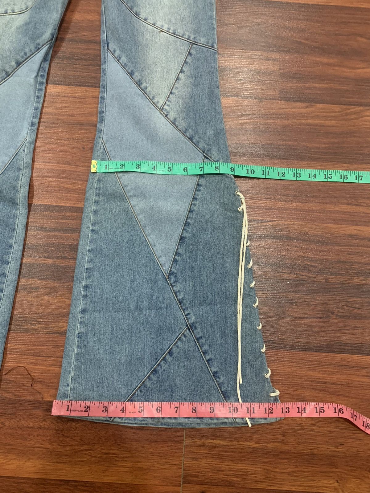 If Six Was Nine X-TM Lace Up Flared Strecthable Jeans Size 29" - 7 Thumbnail