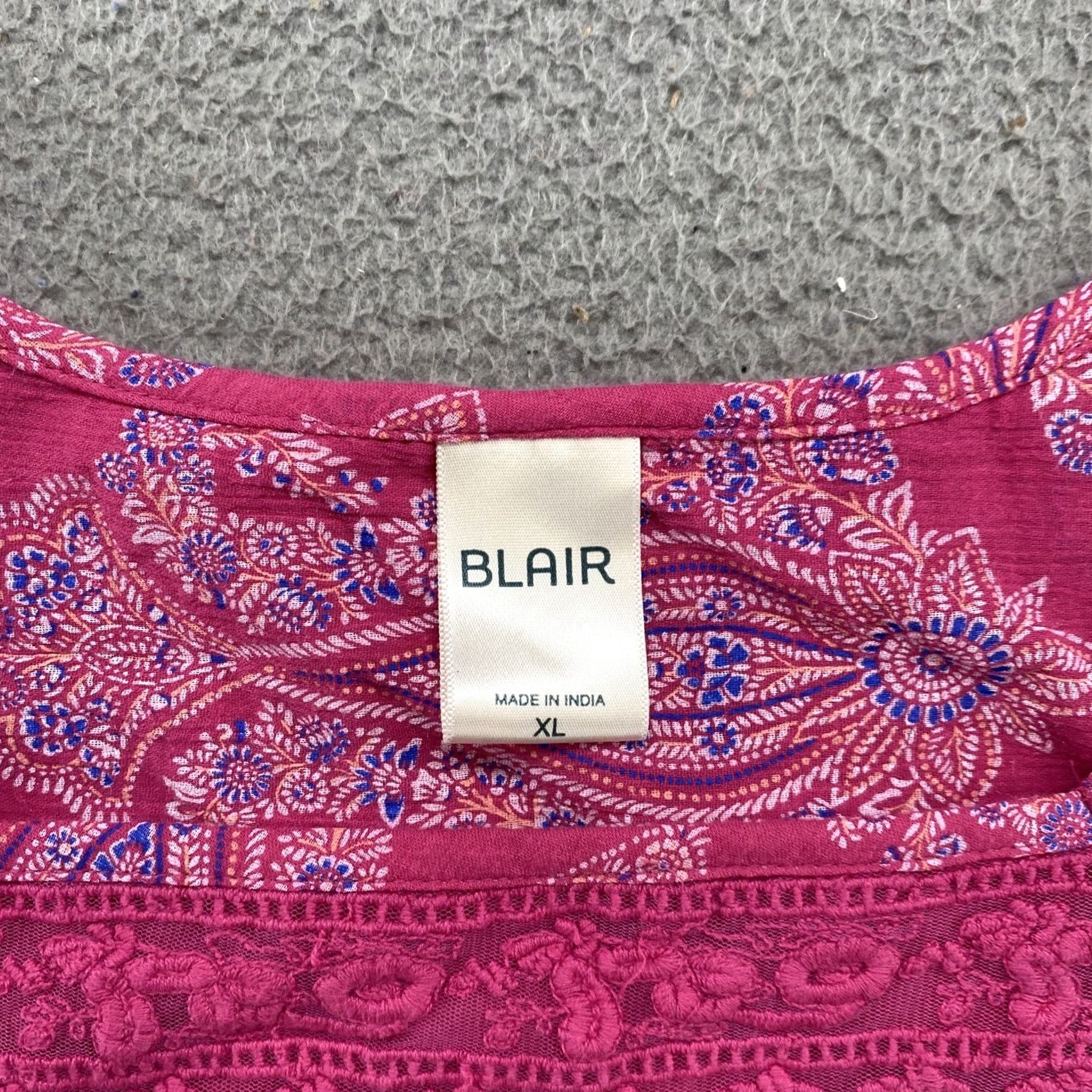Blair Blair Womens Pink Paisley Tunic Top - Size XL India Made Size XL / US 12-14 / IT 48-50 - 3 Thumbnail