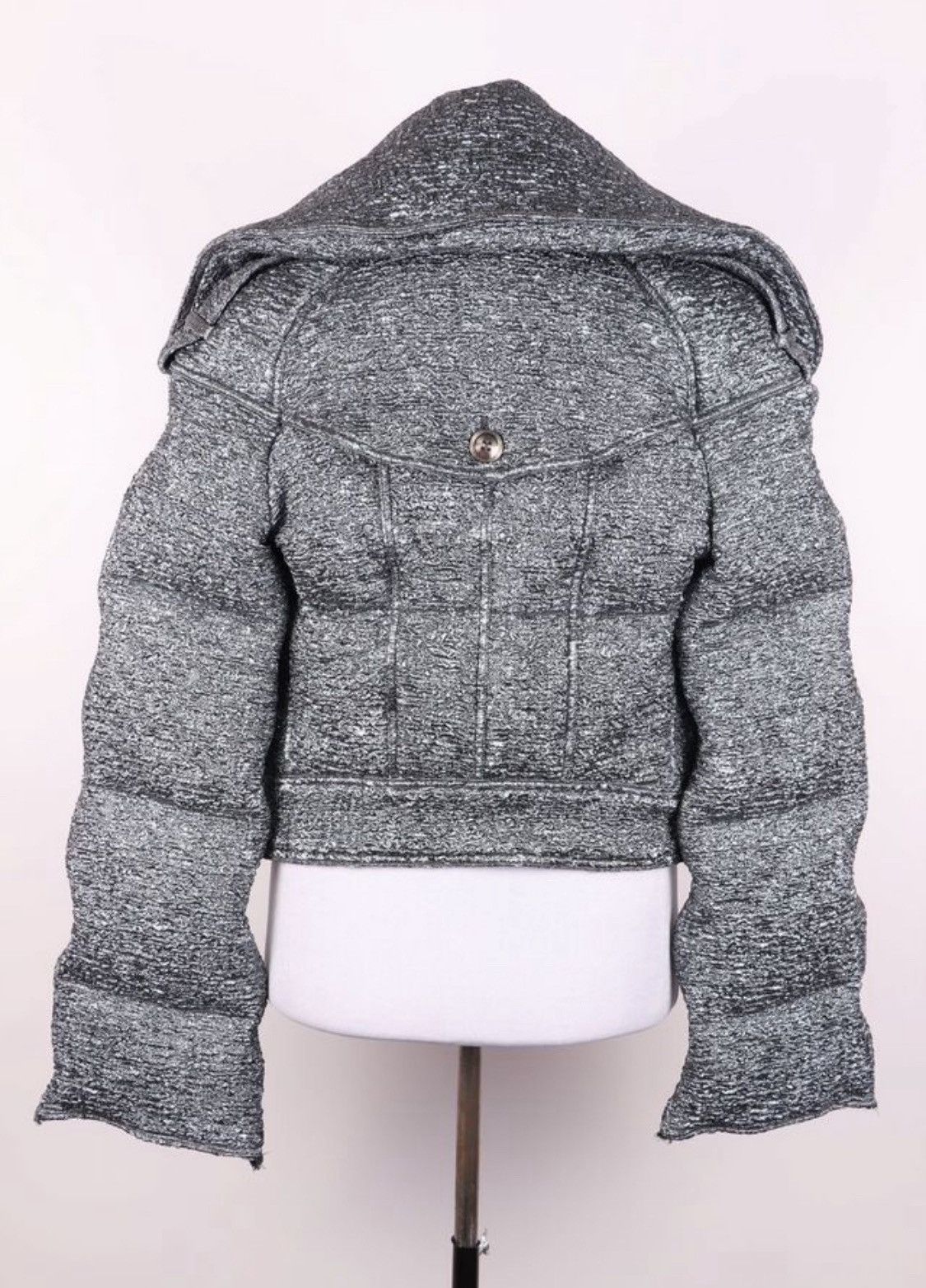 Burberry Prorsum RARE Sample Burberry Prorsum Metallic Biker Jacket Cropped Size S / US 4 / IT 40 - 4 Thumbnail