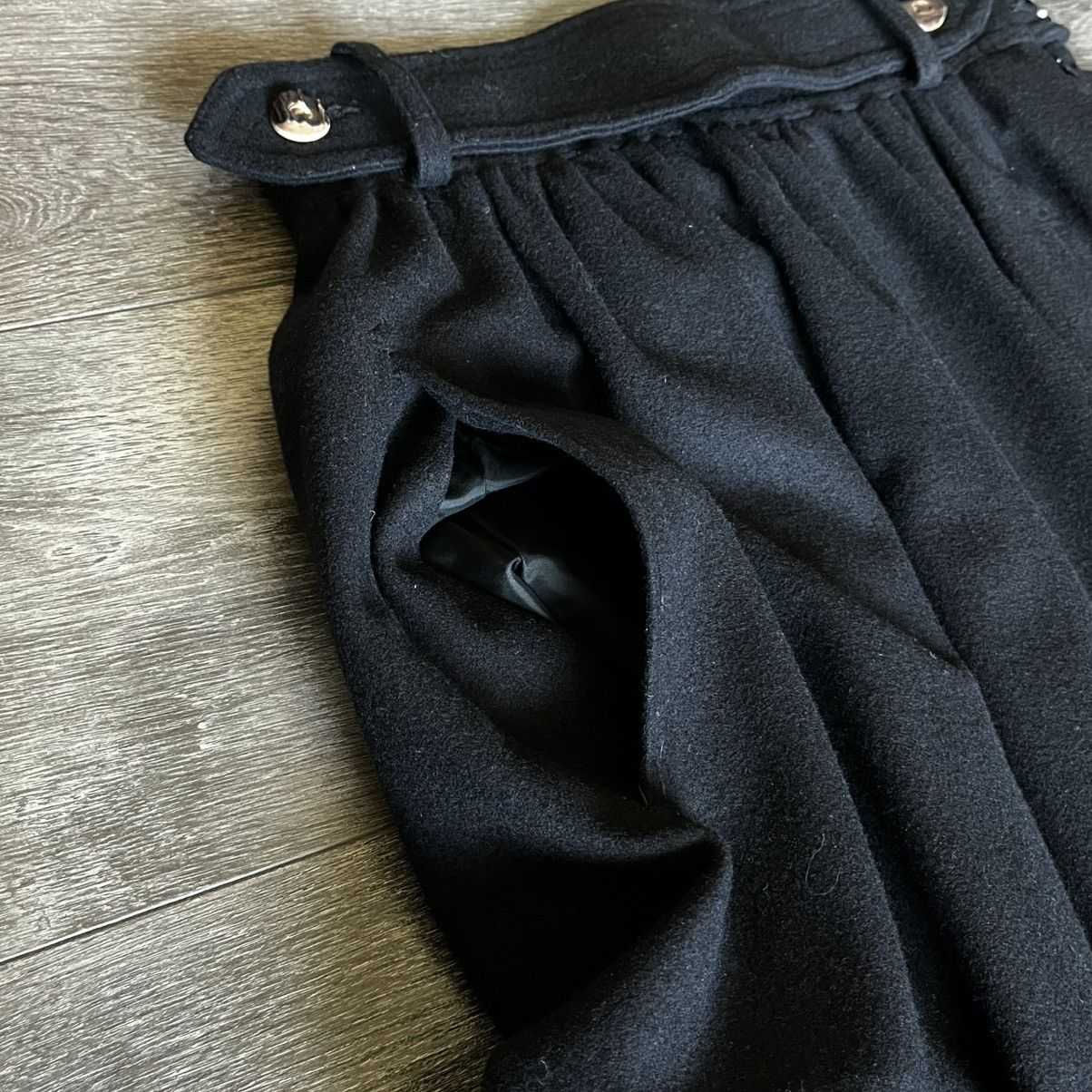 Vintage Vintage 80s Lodenfrey Pure New Wool Pleated Black Maxi Skirt Size 26" / US 2 / IT 38 - 6 Thumbnail