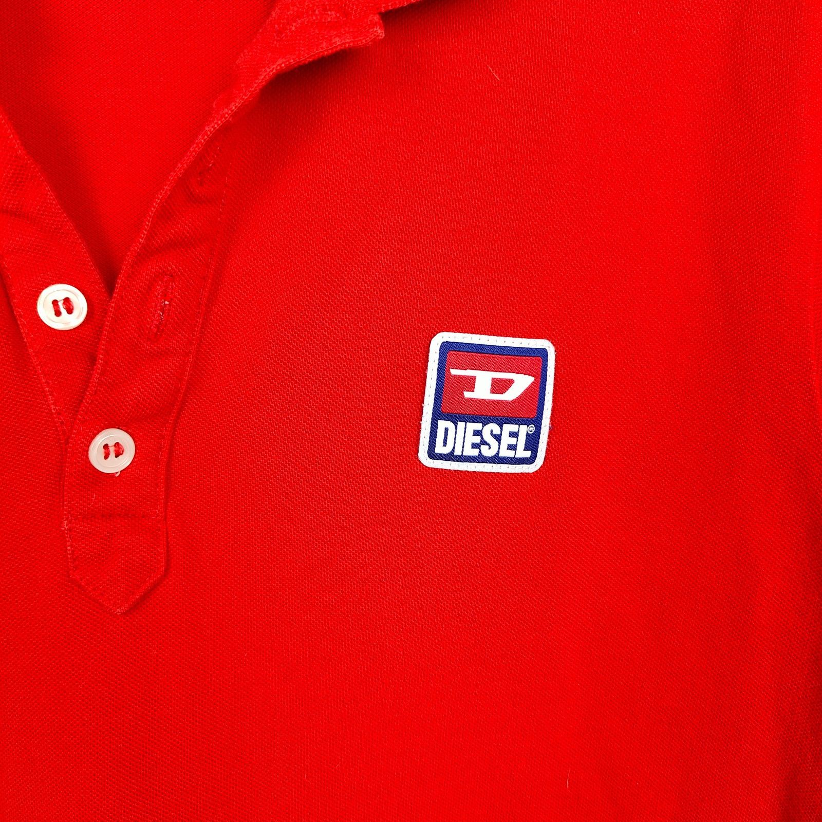 Diesel Diesel Polo Shirt Mens XL Red Logo Emblem Pique Knit Size US XL / EU 56 / 4 - 2 Thumbnail