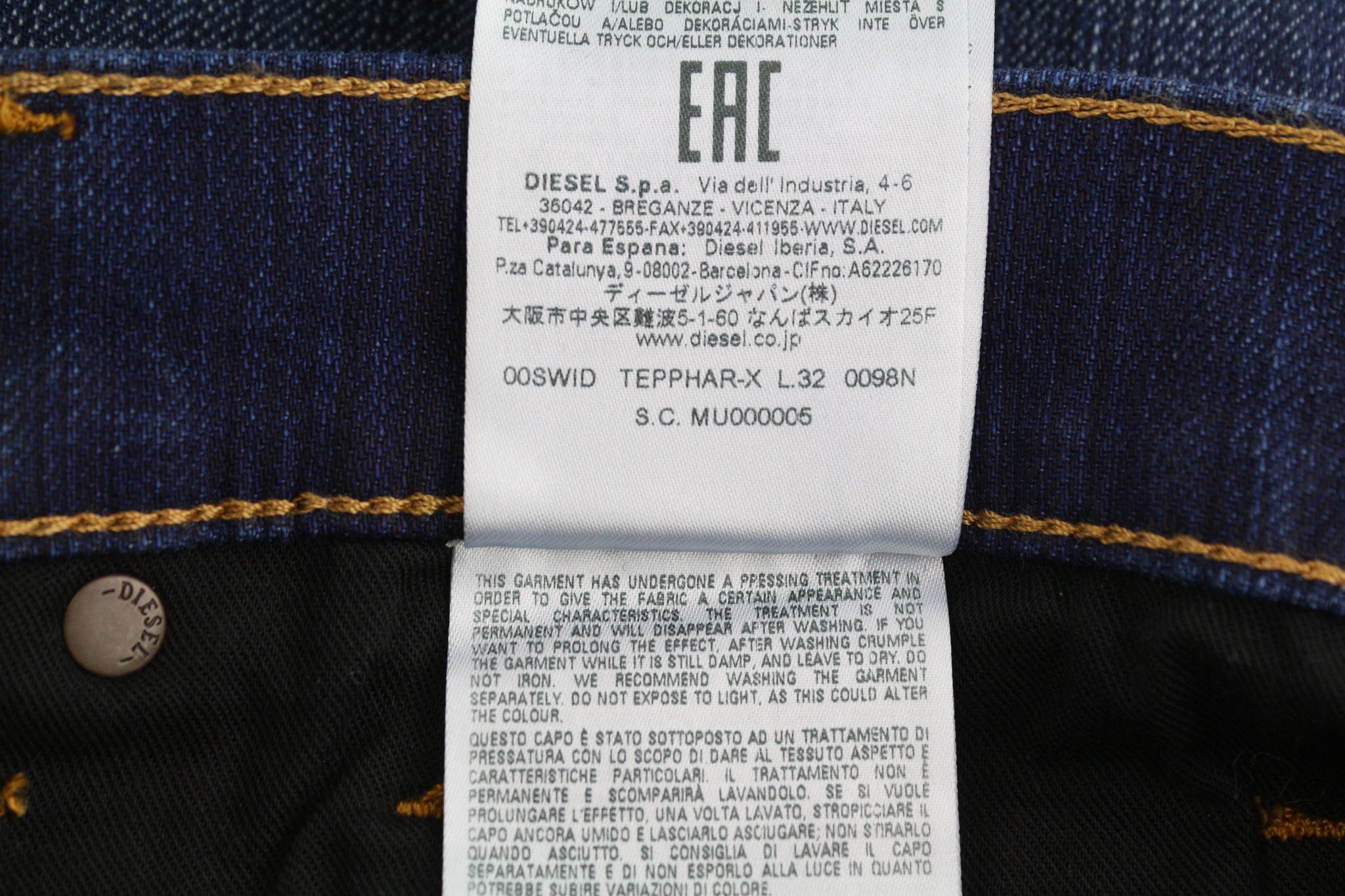 Diesel TEPPHAR 0098N W30/L32 Slim Ripped Blue Jeans 40196 Size US 30 / EU 46 - 12 Thumbnail