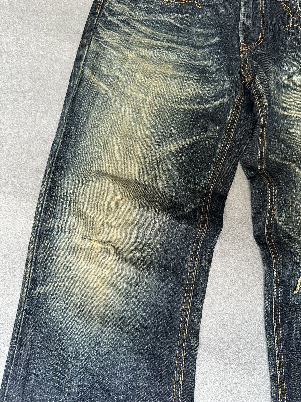 Japanese Brand FLARE Edwin Distressed Denim Size US 31 - 8 Thumbnail