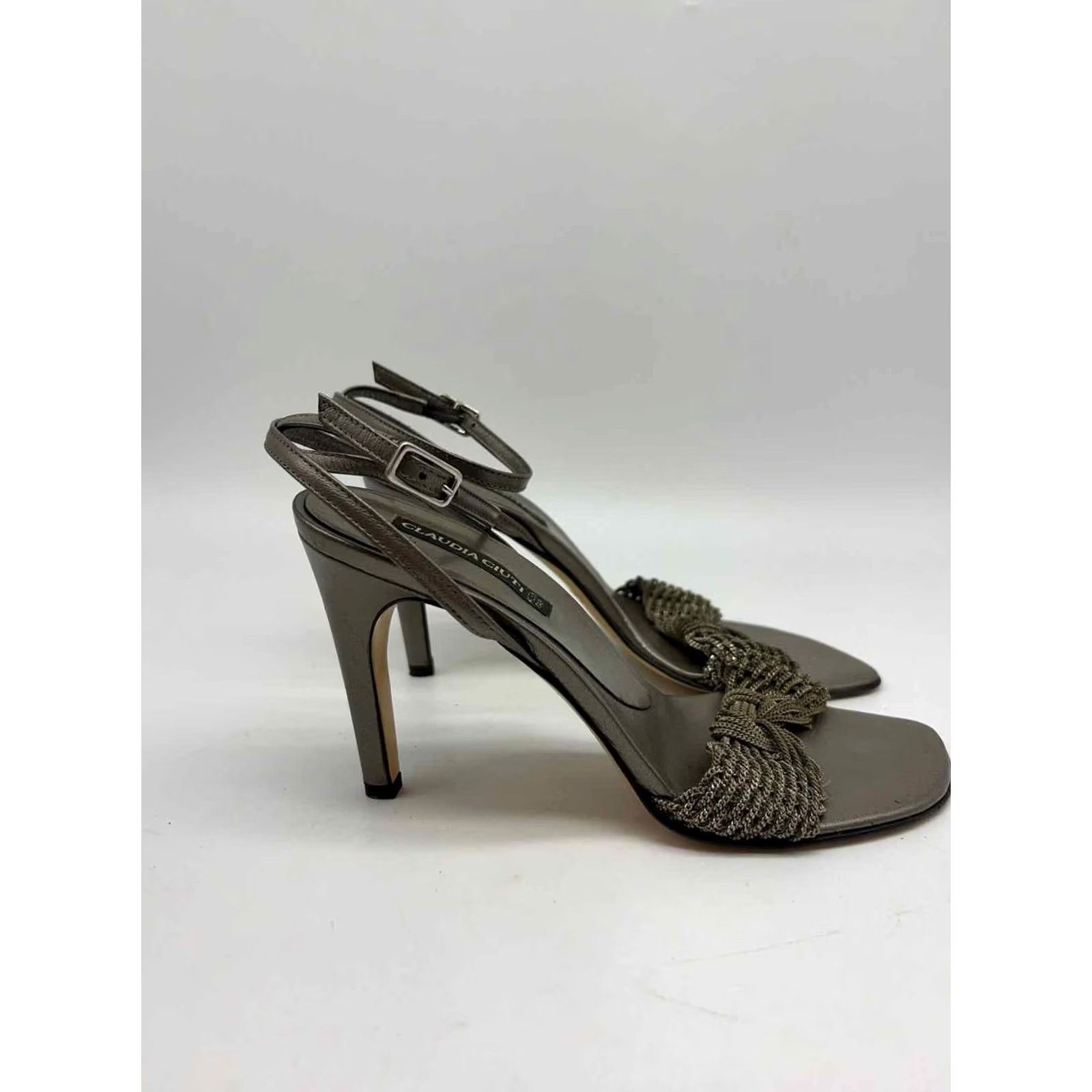 Vintage Claudia Ciuti Gray Size 7 Ankle Strap Heels Size US 7 / IT 37 - 4 Thumbnail