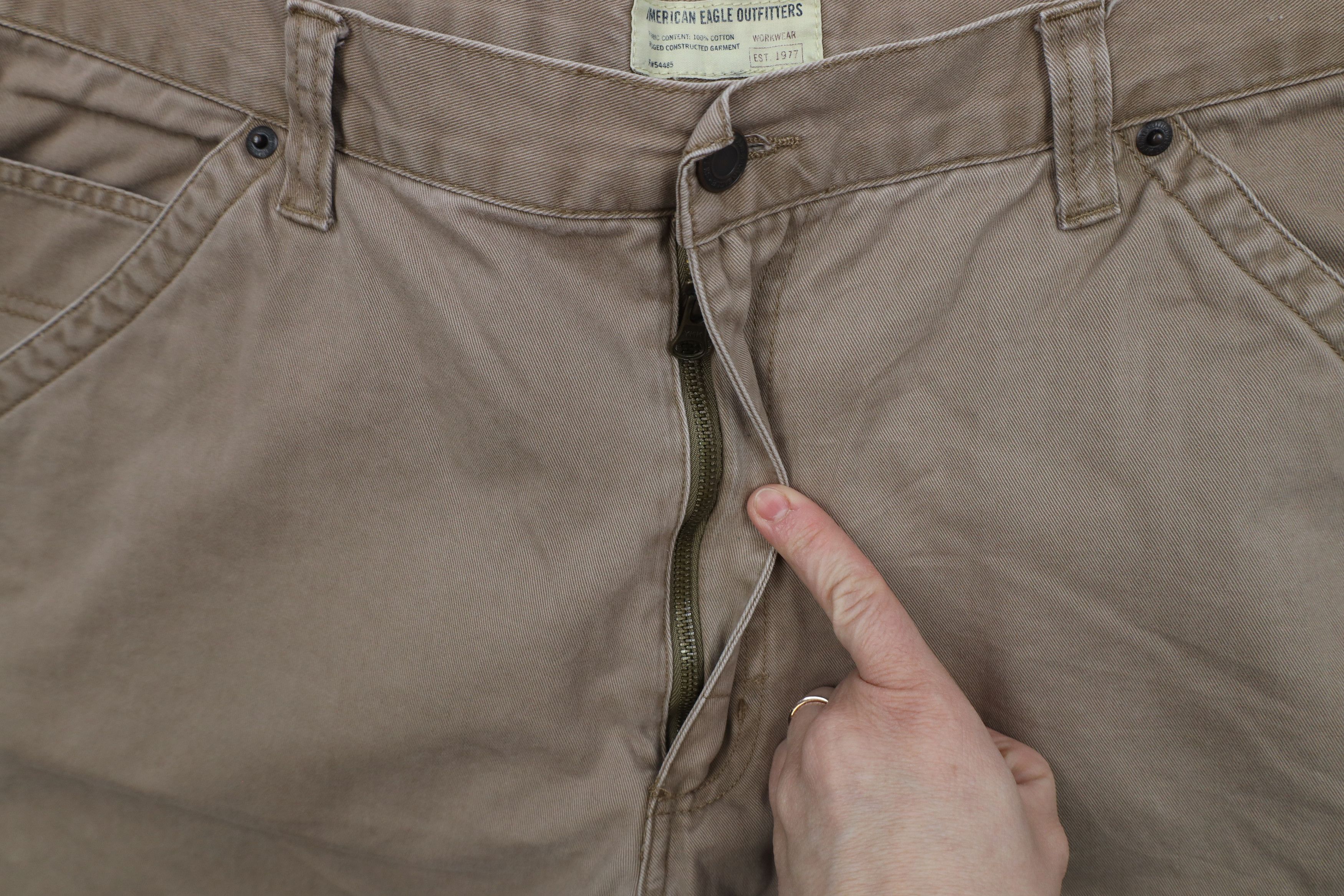 American Eagle Outfitters × Vintage Vintage 90s Y2K American Eagle Wide Leg Dungaree Pants Brown Size US 36 / EU 52 - 6 Thumbnail