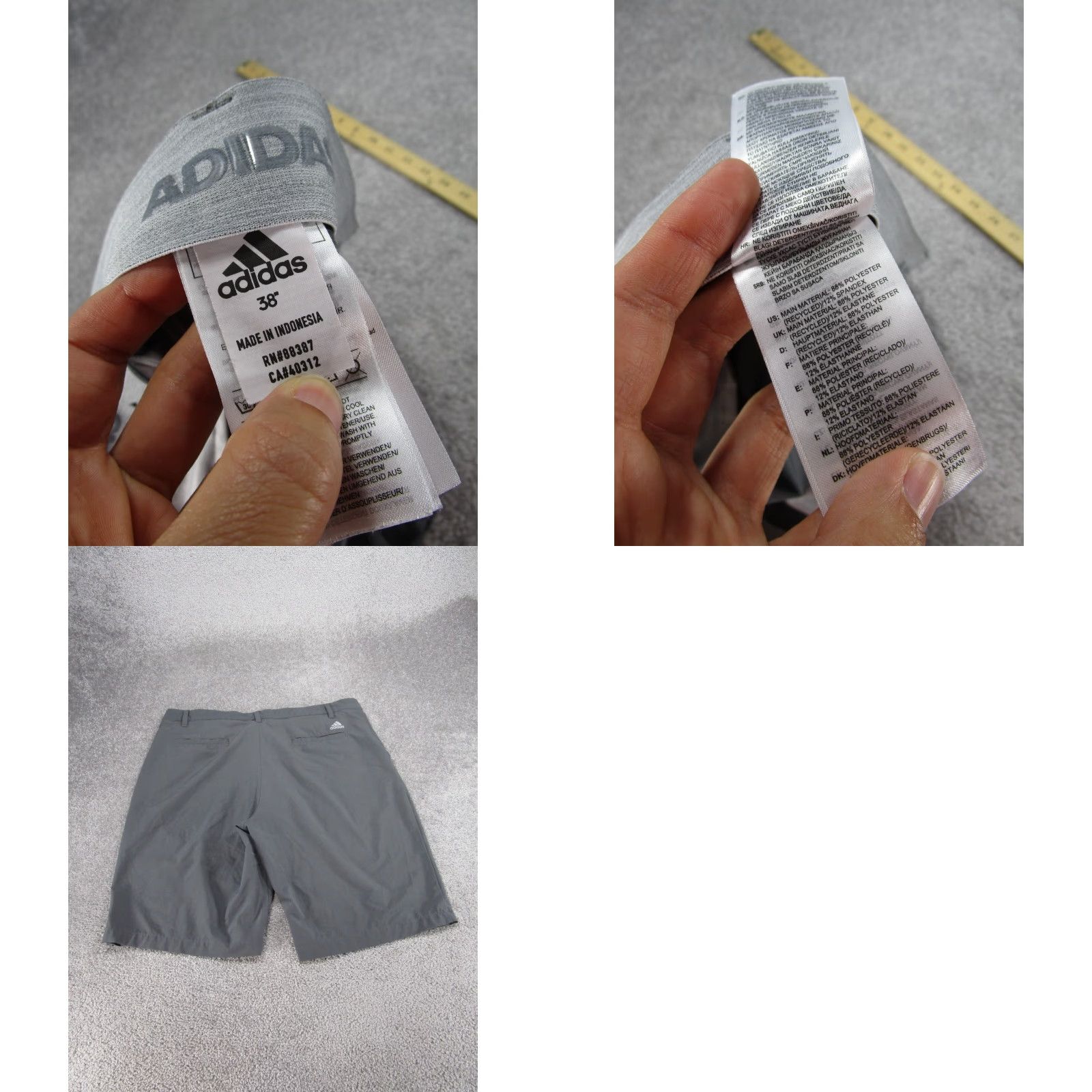 Adidas Adidas Shorts Mens 38 Gray Lightweight Performance Chino Golf Casual 90s Theme Mens Size US 38 / EU 54 - 8 Thumbnail