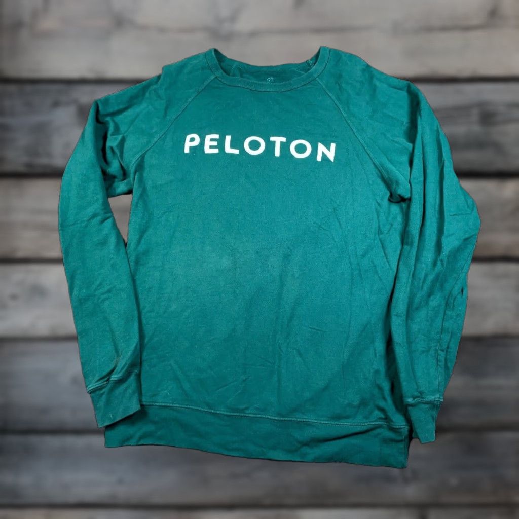 Vintage Peloton Lightweight Embroidered Sweatshirt Women Large Green Crewneck USA Made Size L / US 10 / IT 46 - 1 Thumbnail
