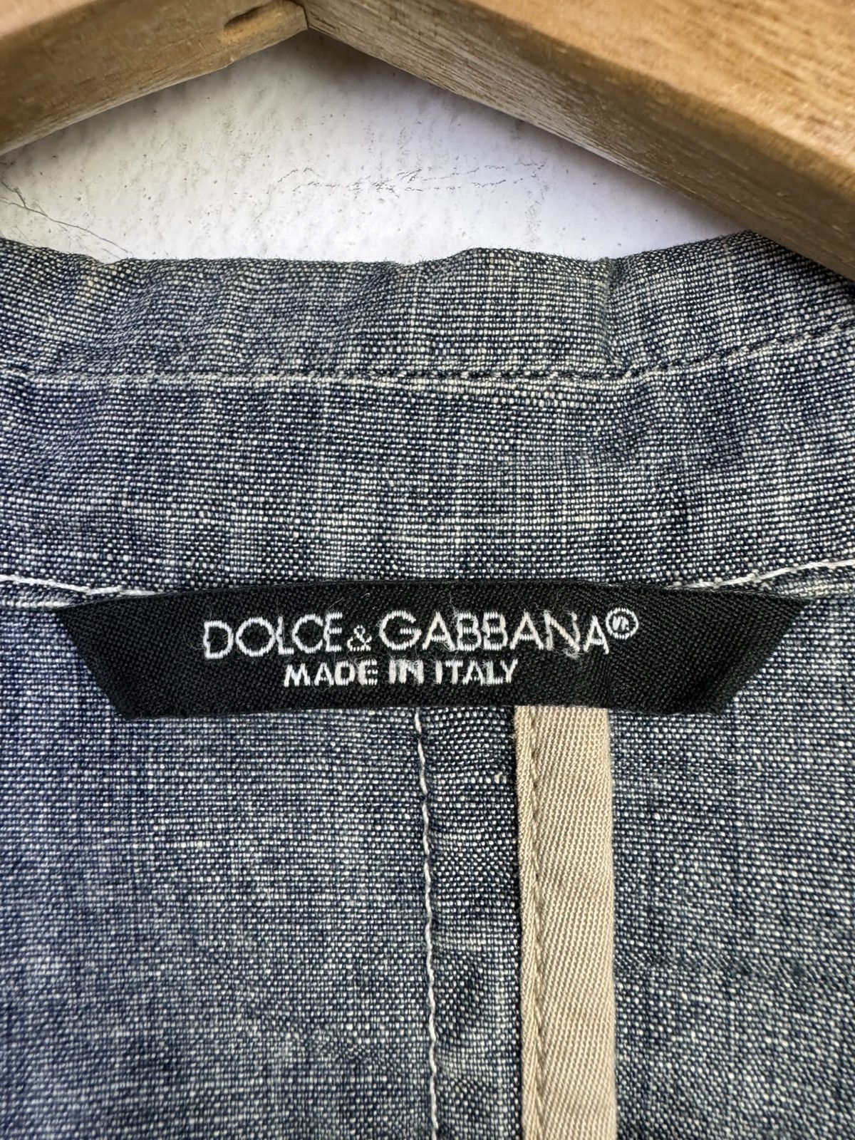 Dolce & Gabbana Dolce & Gabbana light blue chambray blazer Size 48R - 4 Thumbnail