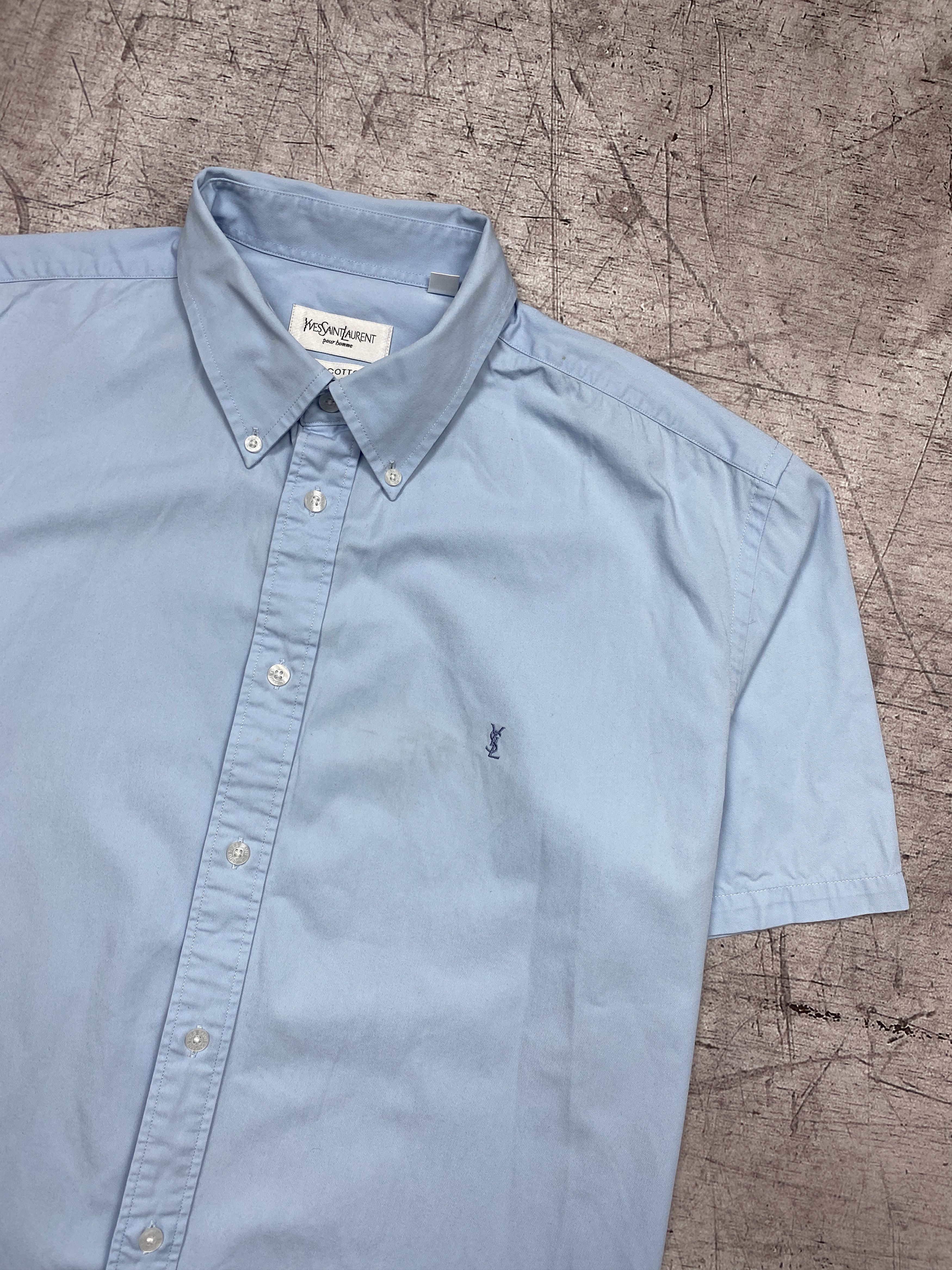 Yves Saint Laurent Yves Saint Laurent YSL Vintage Mens Short Sleeve Shirt Size US XL / EU 56 / 4 - 2 Thumbnail