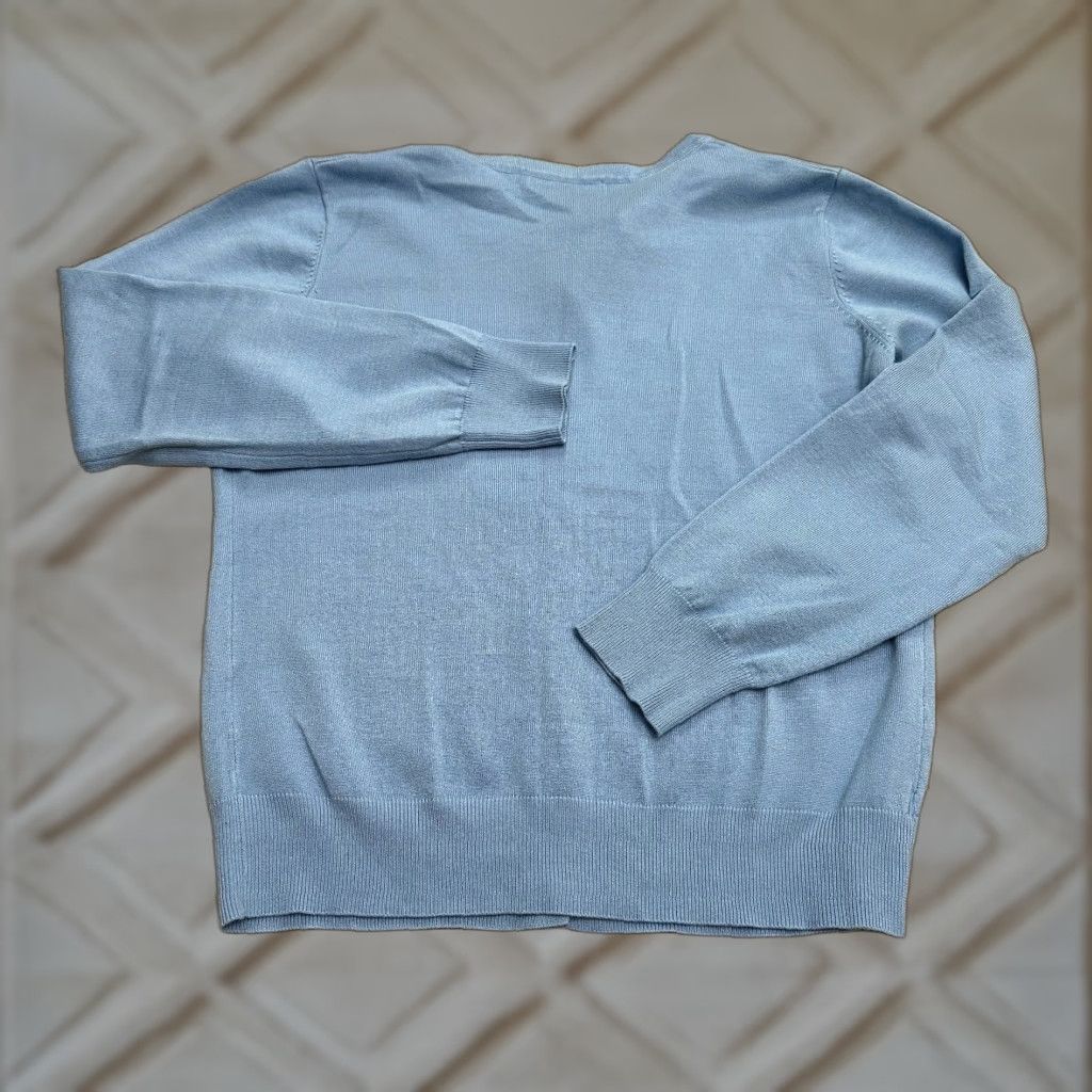 Vintage Grace Karin Cardigan Sweater Women Large Blue Button Down Knit Casual Workwear Womens Size L / US 10 / IT 46 - 1 Thumbnail