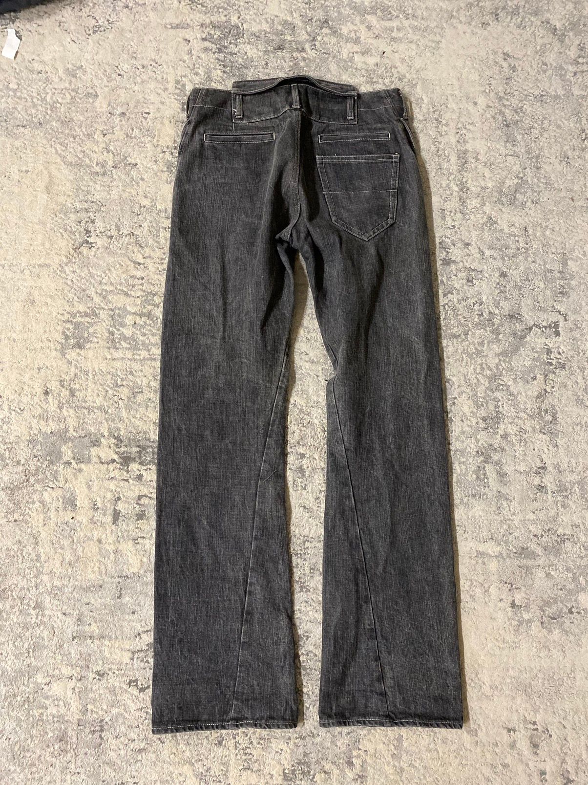 Pre-owned Yohji Yamamoto X Ys 2000s Faded Bootcut Wide Leg Jeans In Black