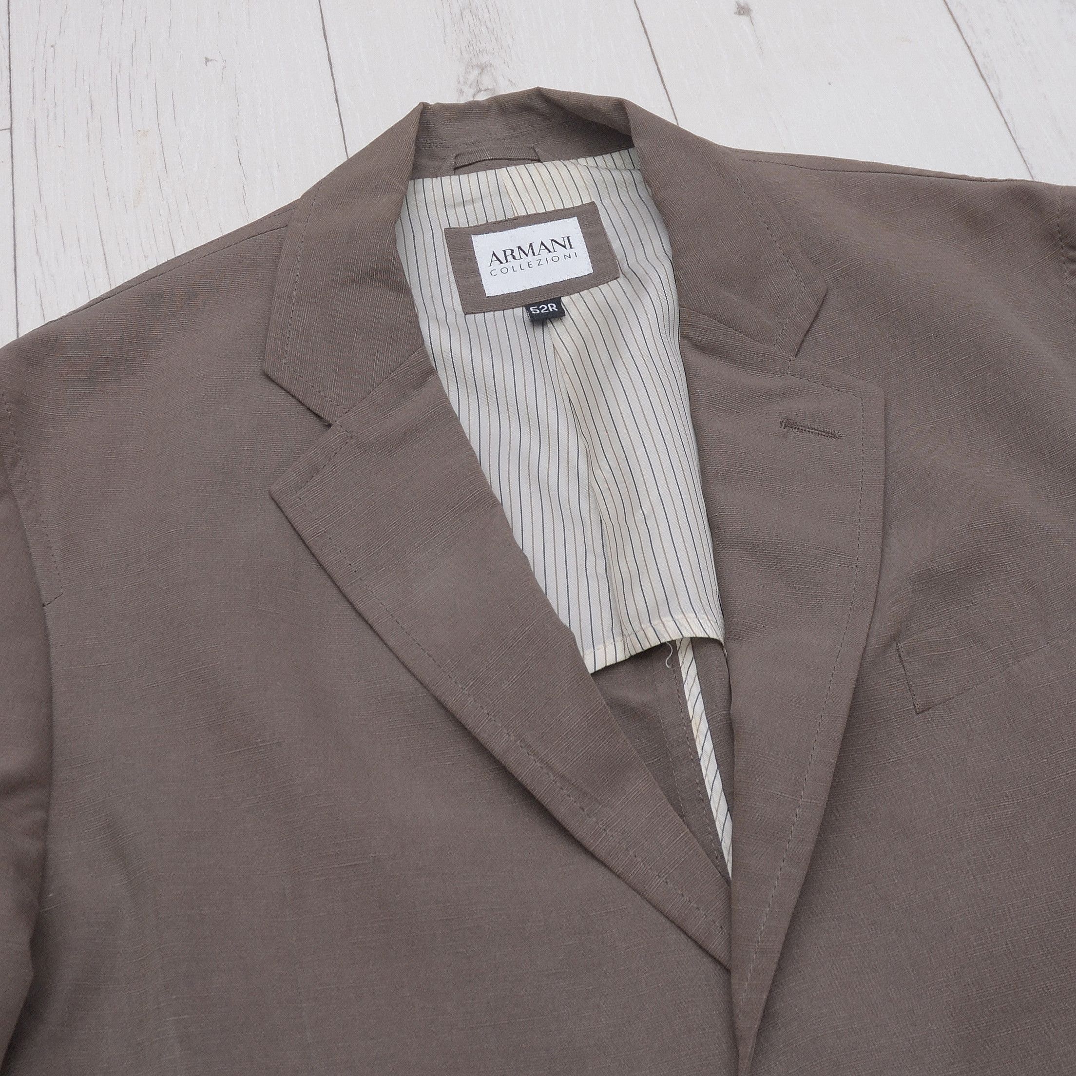 Armani Armani Collezioni Tencel Linen Casual Blazer 52R Fein Kaller Size 52R - 6 Thumbnail