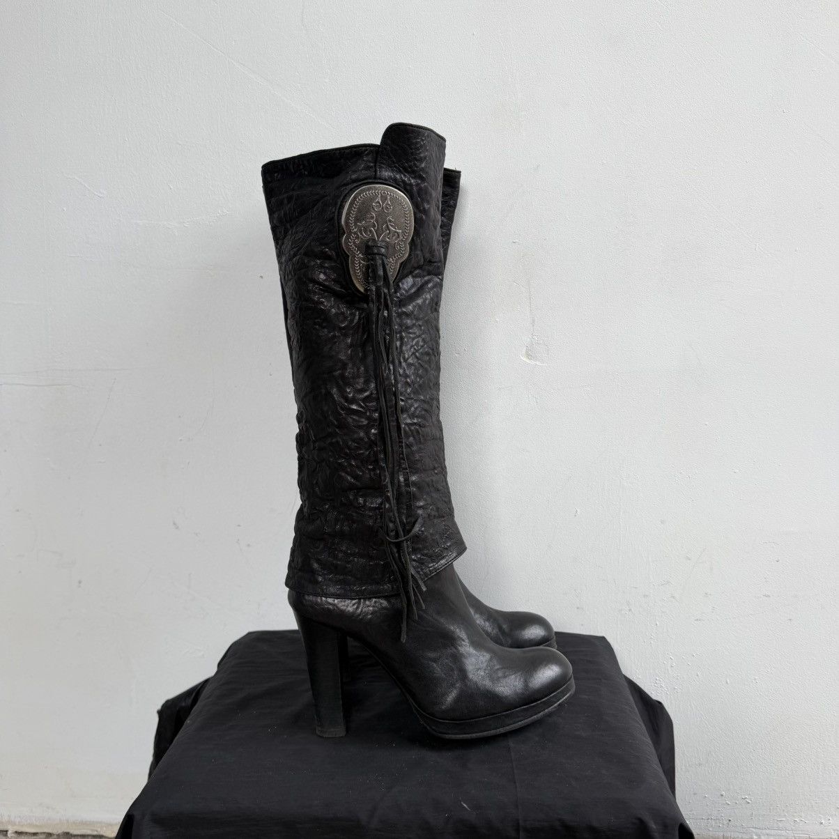 Thomas Wylde Thomas Whylde Black Leather Knee High Ankle Boots Size US 9 / IT 39 - 2 Thumbnail