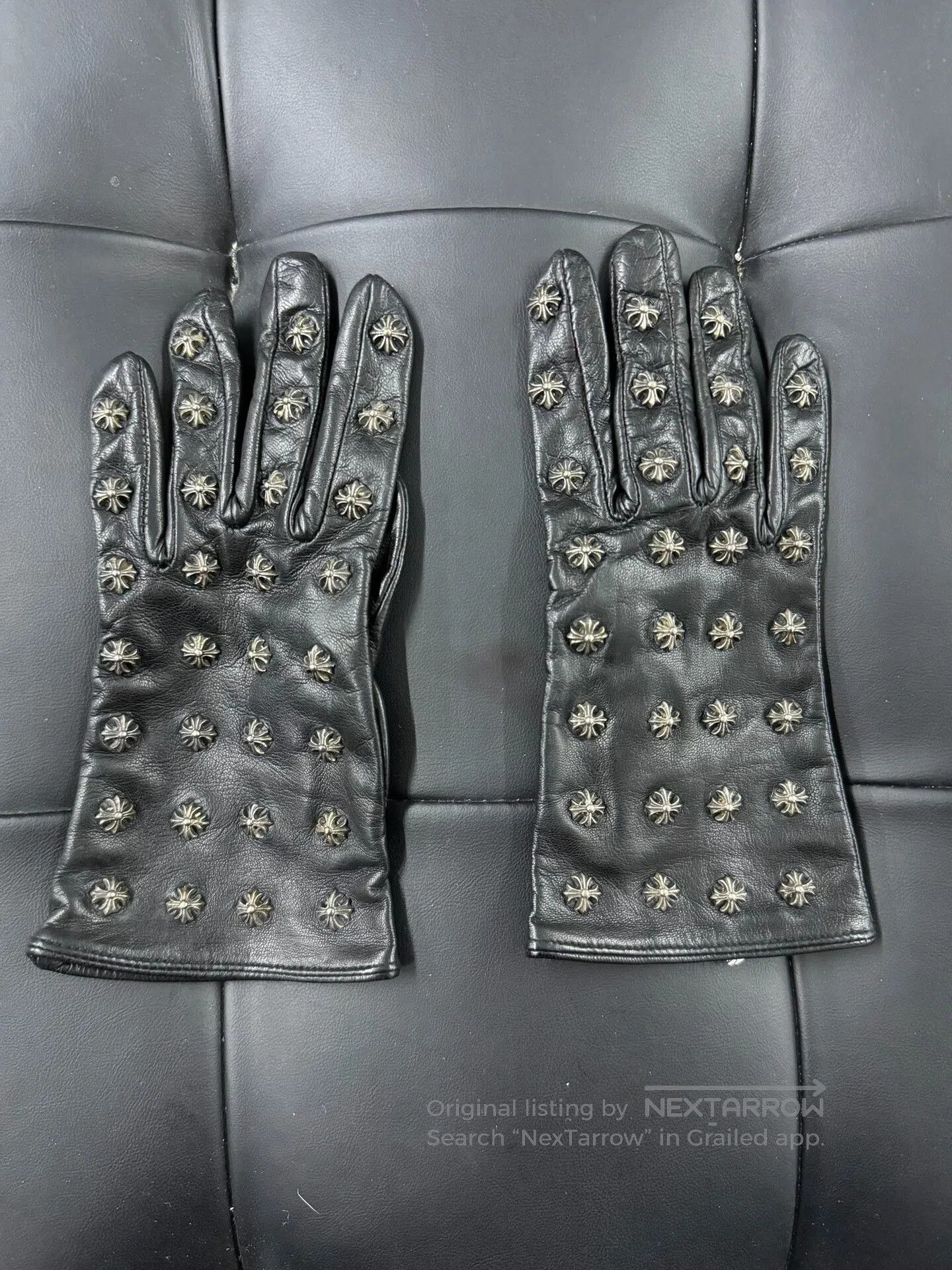 Chrome Hearts Chrome Hearts Leather Cross Gloves. Size ONE SIZE - 1 Thumbnail