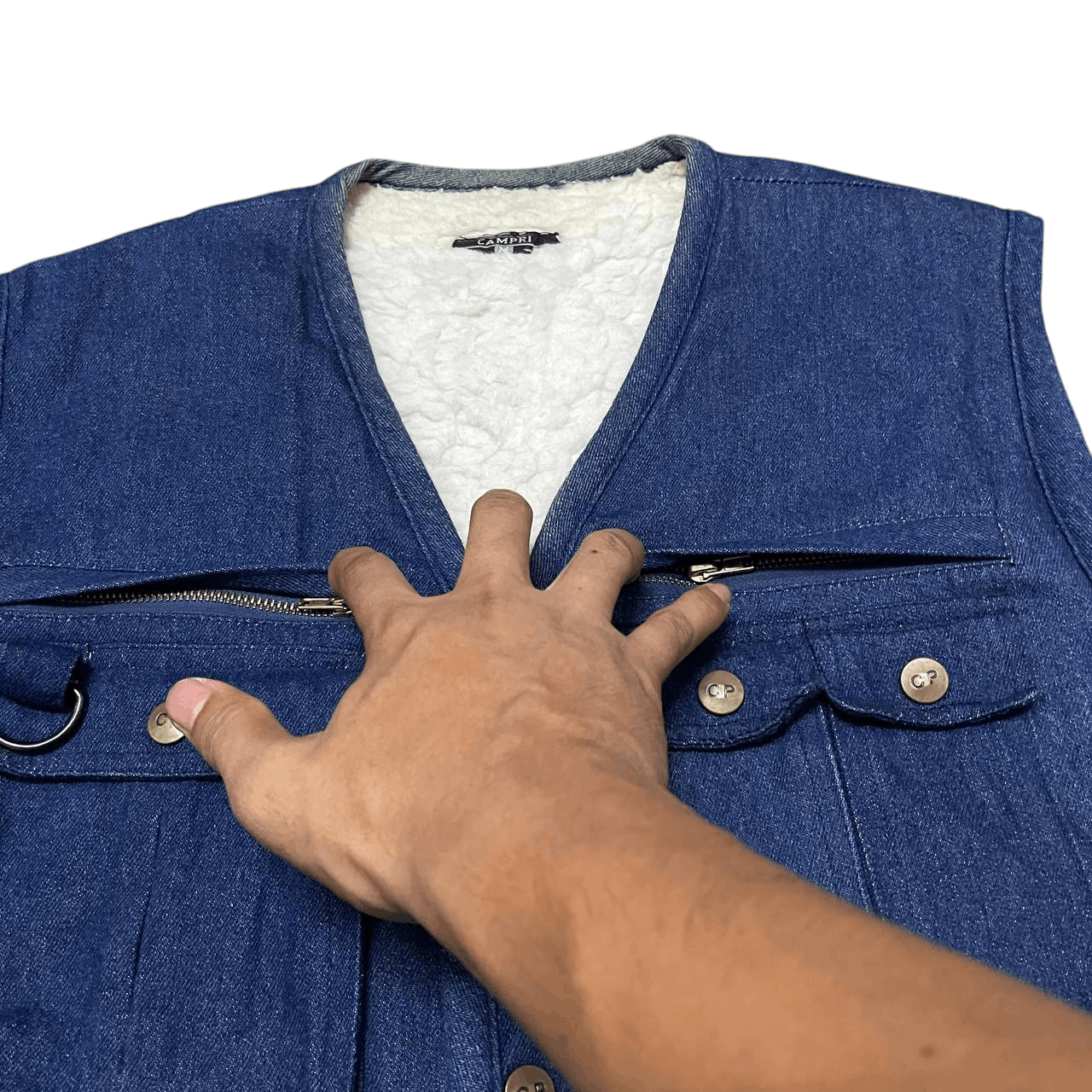 Indigo Vintage CP Campri Utility Mutli Pocket Indigo Vest Size US M / EU 48-50 / 2 - 6 Thumbnail