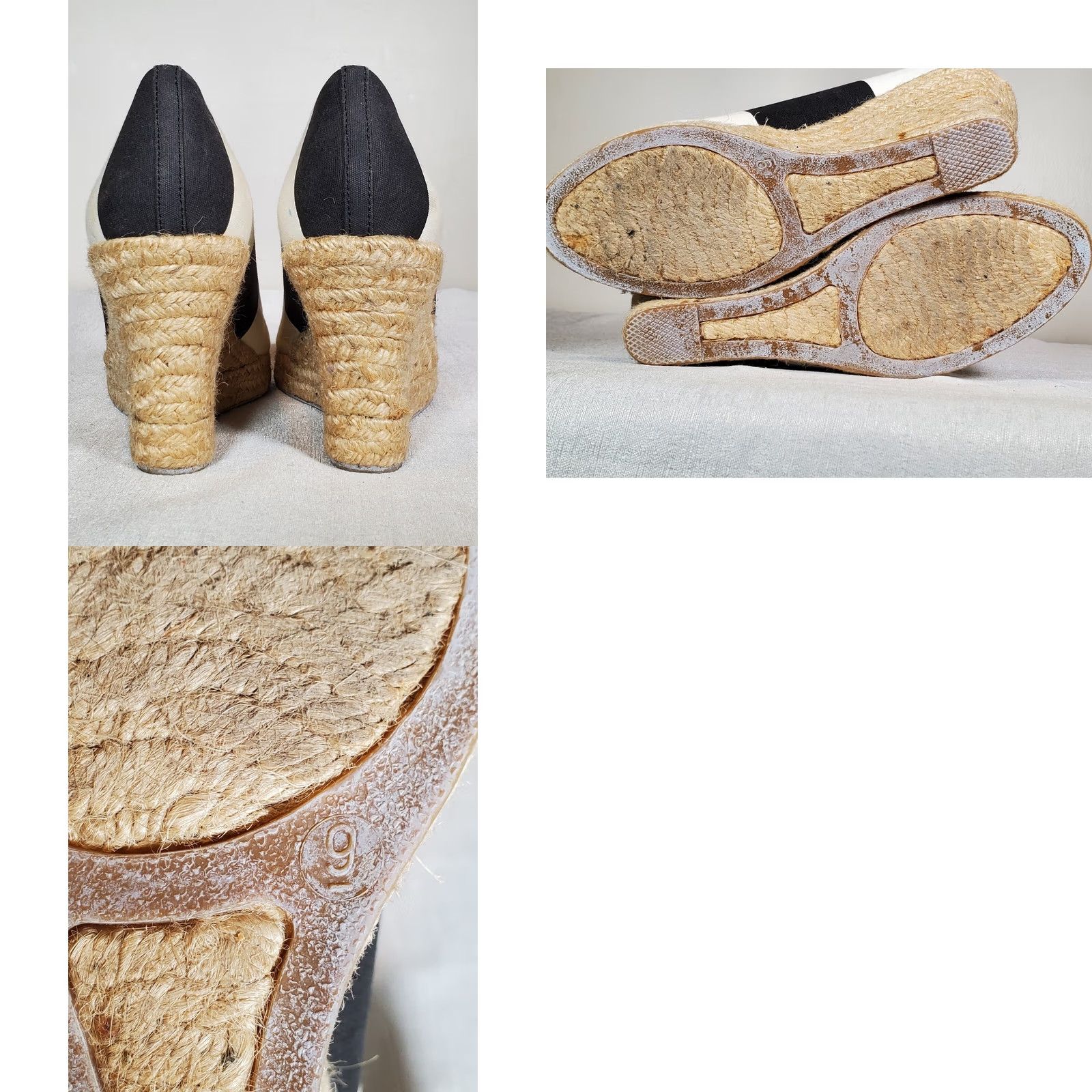 J.Crew J. Crew Seville Espadrille Wedges Striped Black and White Canvas Women's Size US 9 Size US 7 / IT 37 - 8 Thumbnail