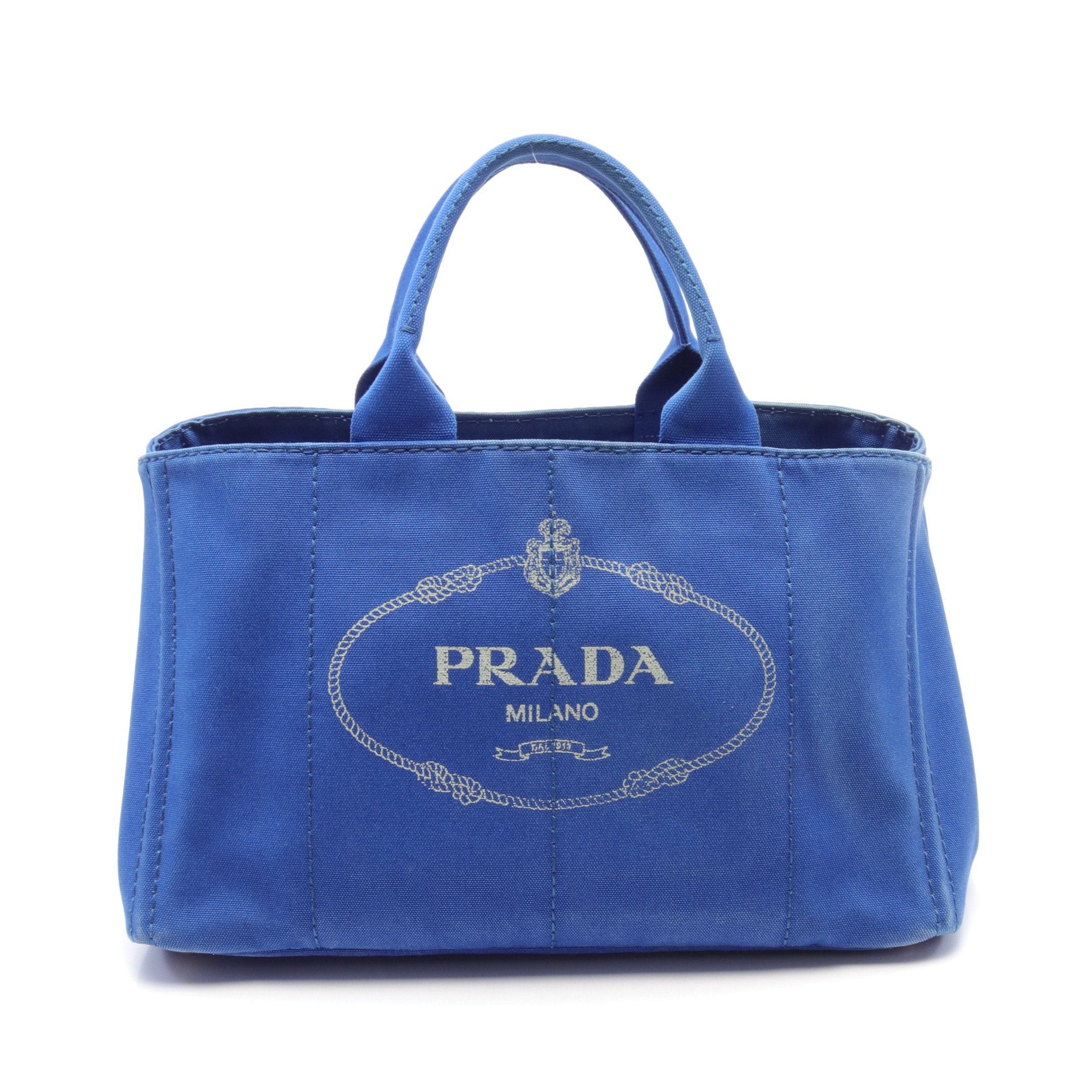 Prada Prada Canapa Kanapa Handbag Tote Bag Canvas Blue Size ONE SIZE - 1 Thumbnail