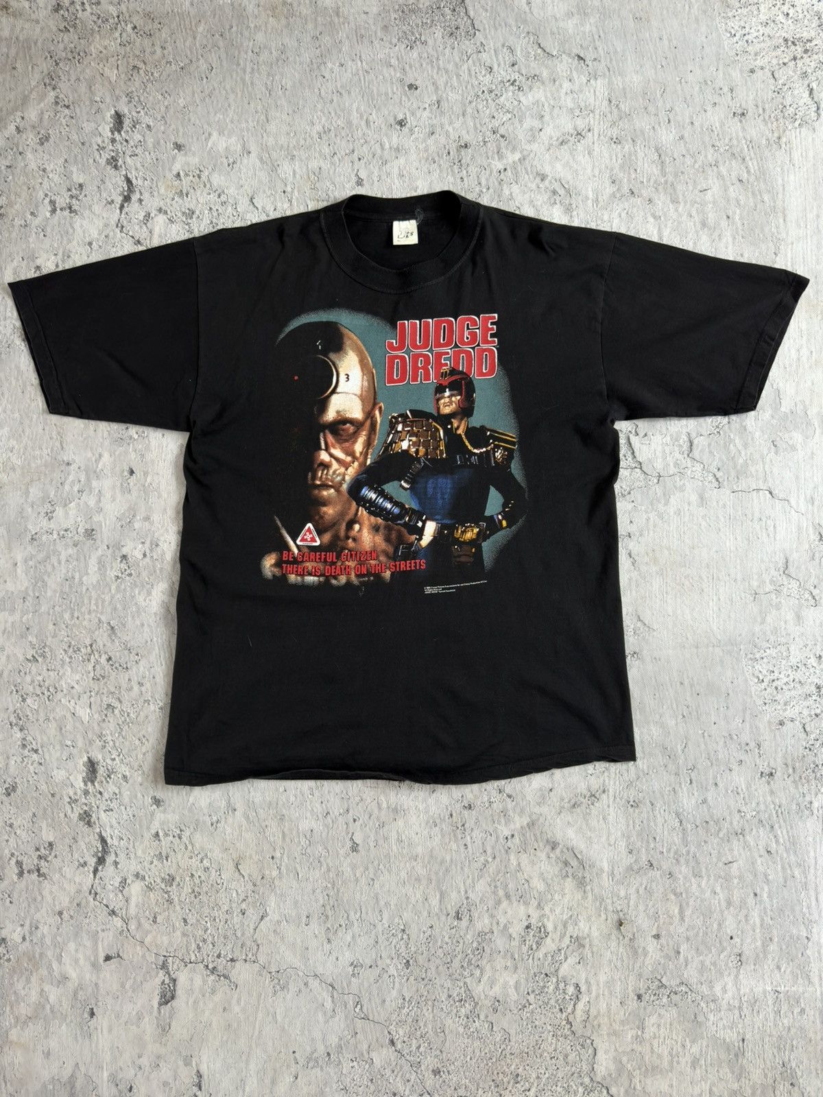 image of Band Tees x Movie 1995 Judge Dredd Graphic Movie T Shirt Tee in Black, Men's (Size XL)