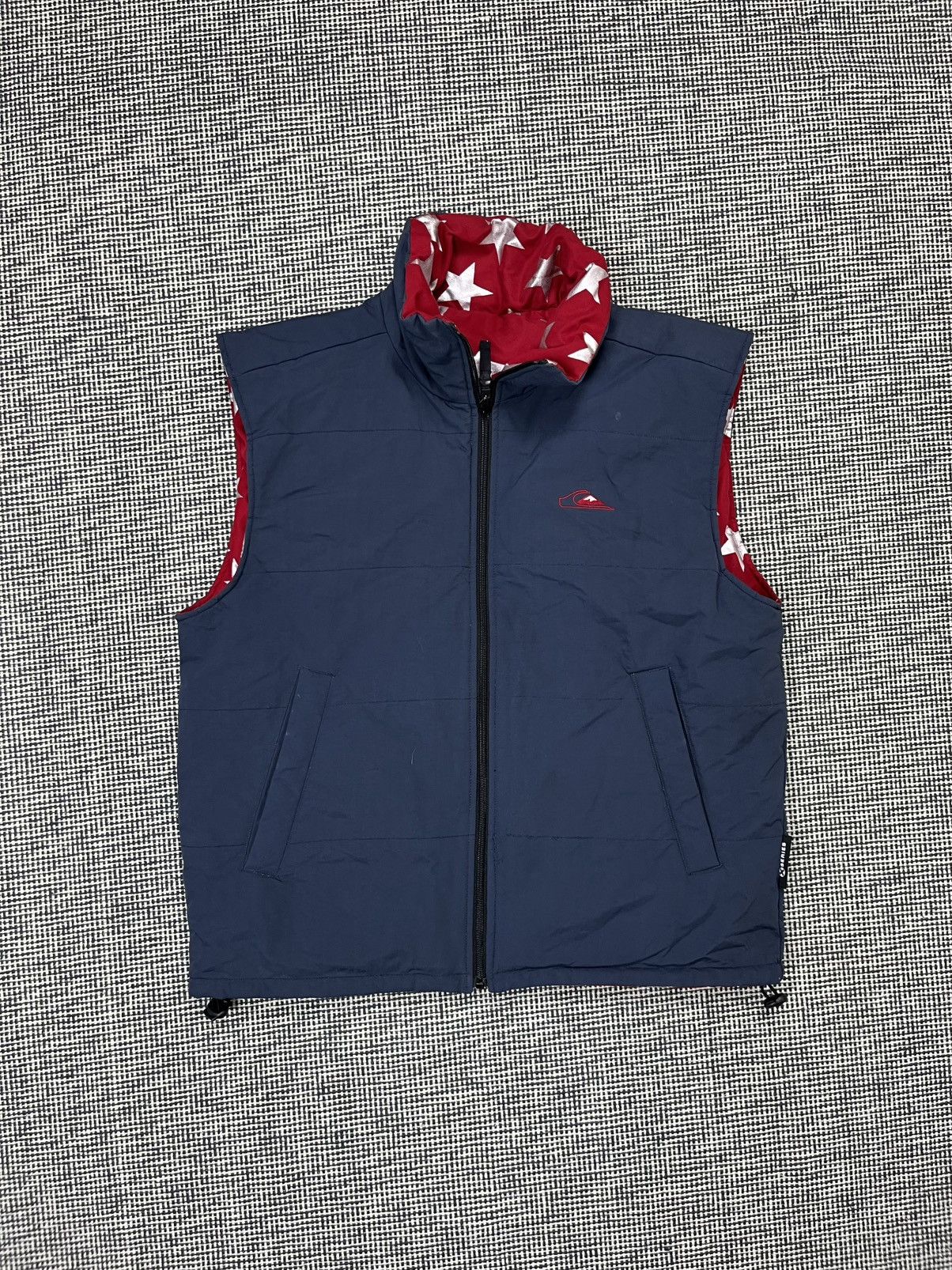 Quiksilver × Vintage 90s quiksilver reversible vest jacket skate surf Size US L / EU 52-54 / 3 - 2 Thumbnail