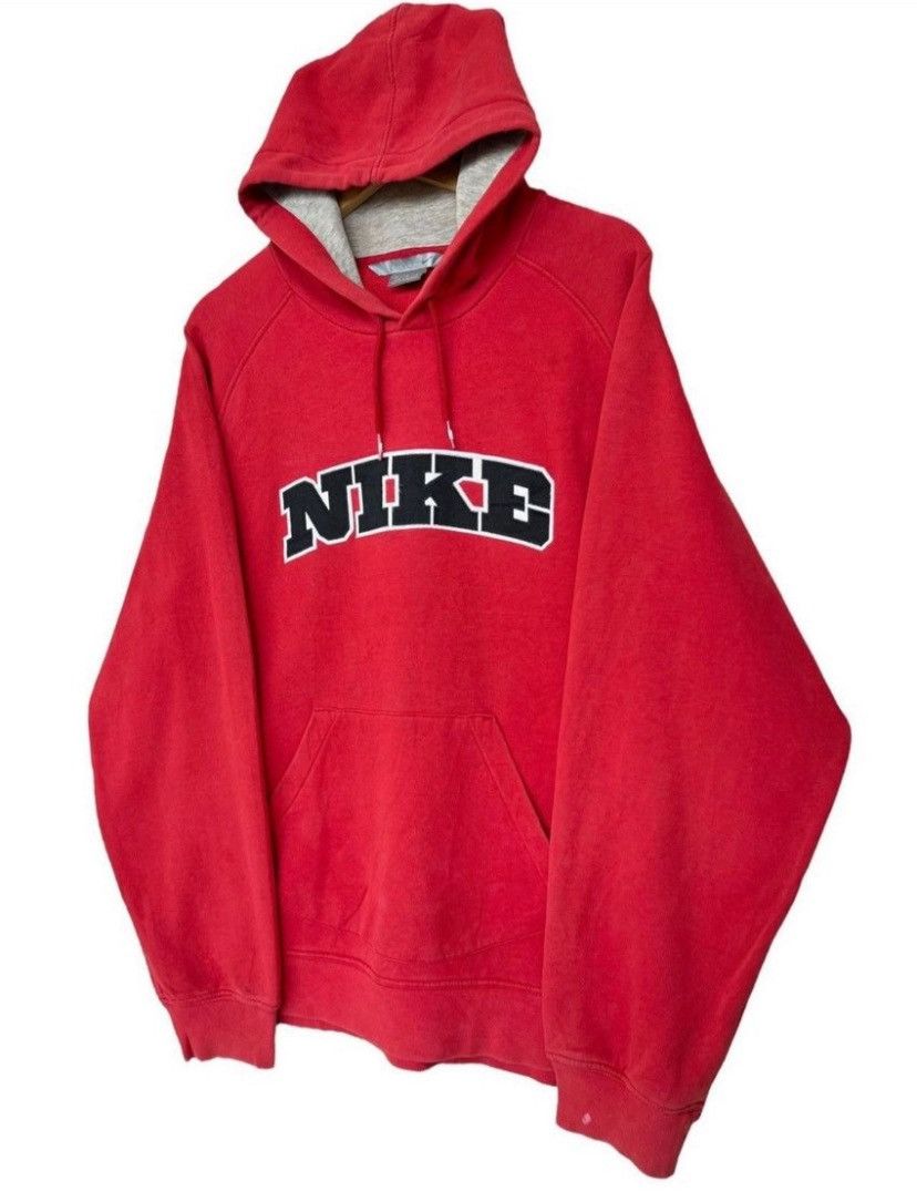 Nike Vintage Y2k Nike Distressed Sunfaded Red Baggy Boxy Hoodie Size US L / EU 52-54 / 3 - 3 Thumbnail