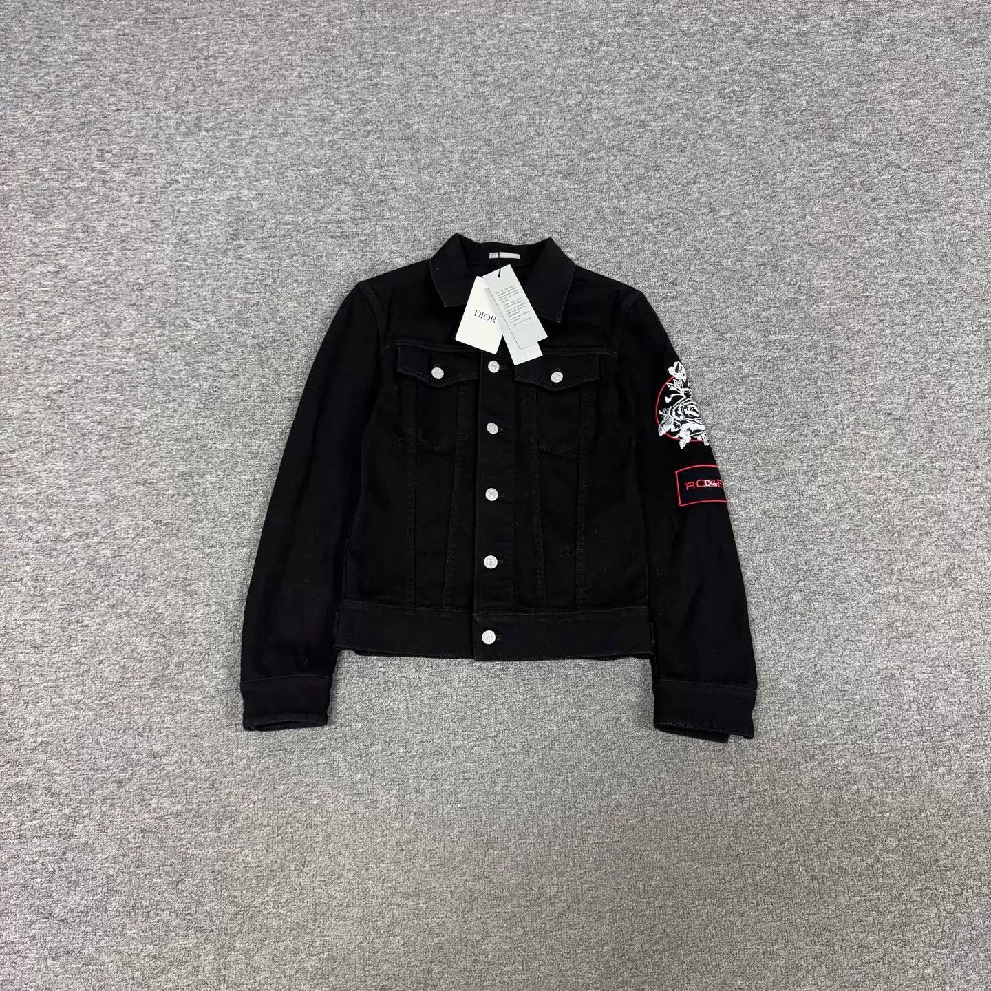 Dior Dior Rose Embroidered Badge Denim Jacket Black Size US XS / EU 42 / 0 - 1 Thumbnail