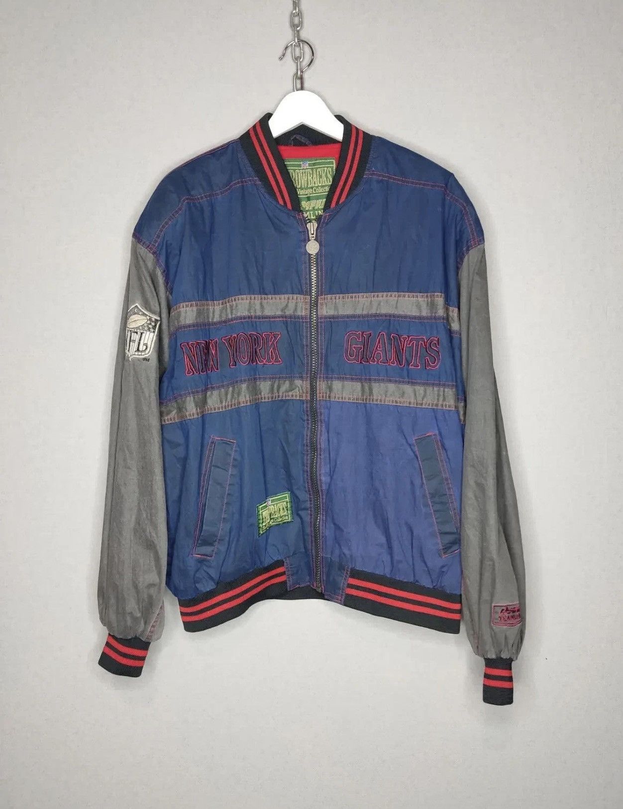 NFL NFL New York Giants Throwbacks Vintage Bomber Jacket Size US XL / EU 56 / 4 - 2 Thumbnail