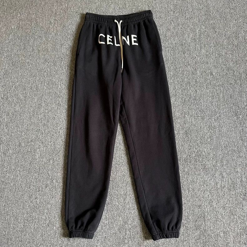 Celine CELINE size S Black letter logo printed trousers casual pa Size US 27 - 1 Thumbnail