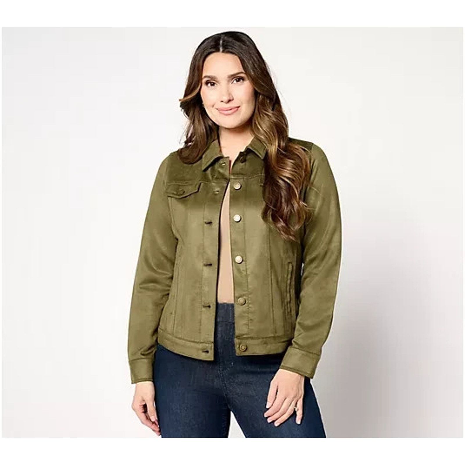 Kim Kardashian Belle by Kim Gravel PerSuede Me Trucker Jacket Lod M A655159 Size M / US 6-8 / IT 42-44 - 1 Thumbnail
