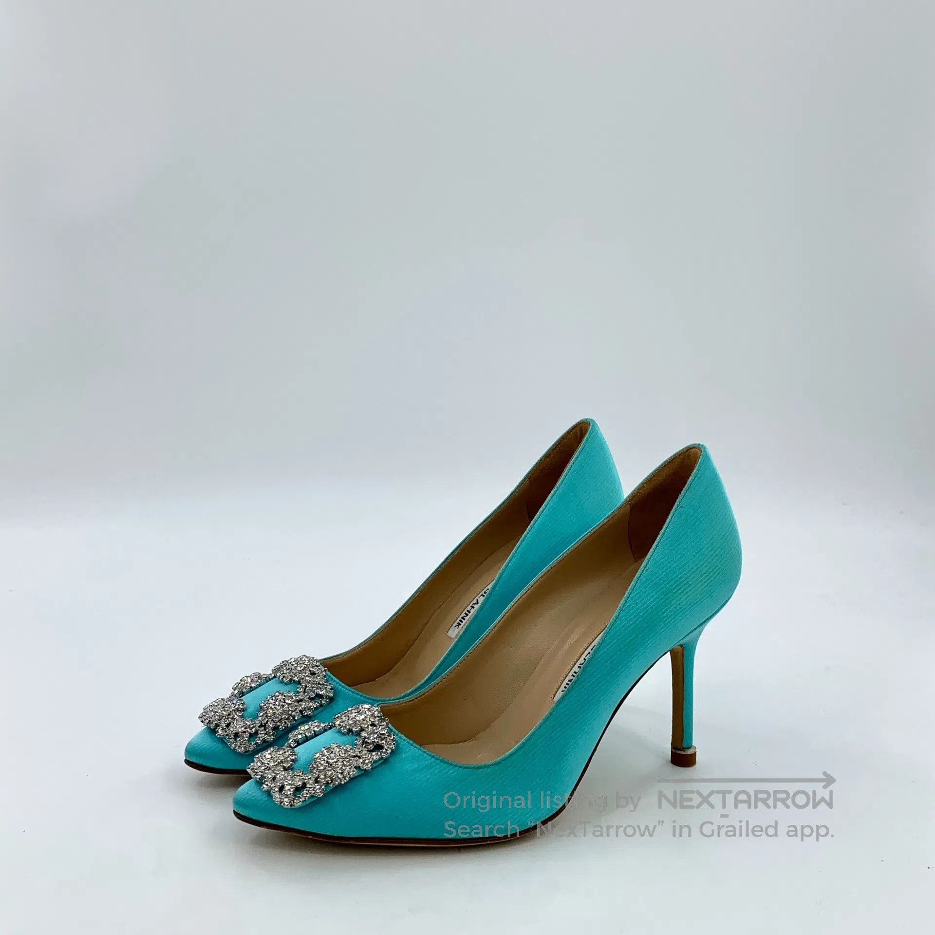 Manolo Blahnik Manolo Blahnik Blue square buckle with diamond detail stil Size US 4.5 / IT 34.5 - 1 Thumbnail