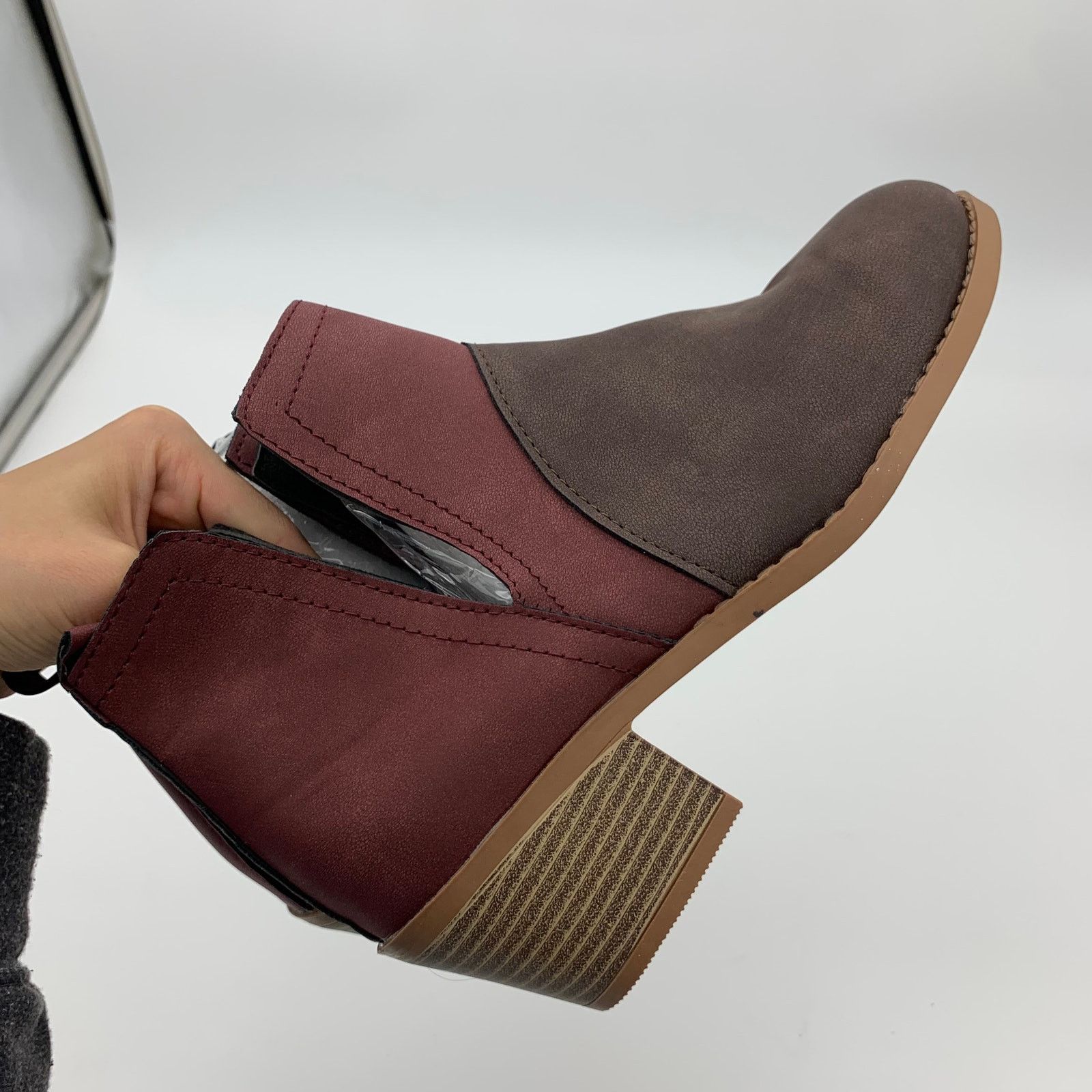 Other V Cut Ankle Boots Women Size 8.5 Chunky Block Stacked Size US 8.5 / IT 38.5 - 6 Thumbnail
